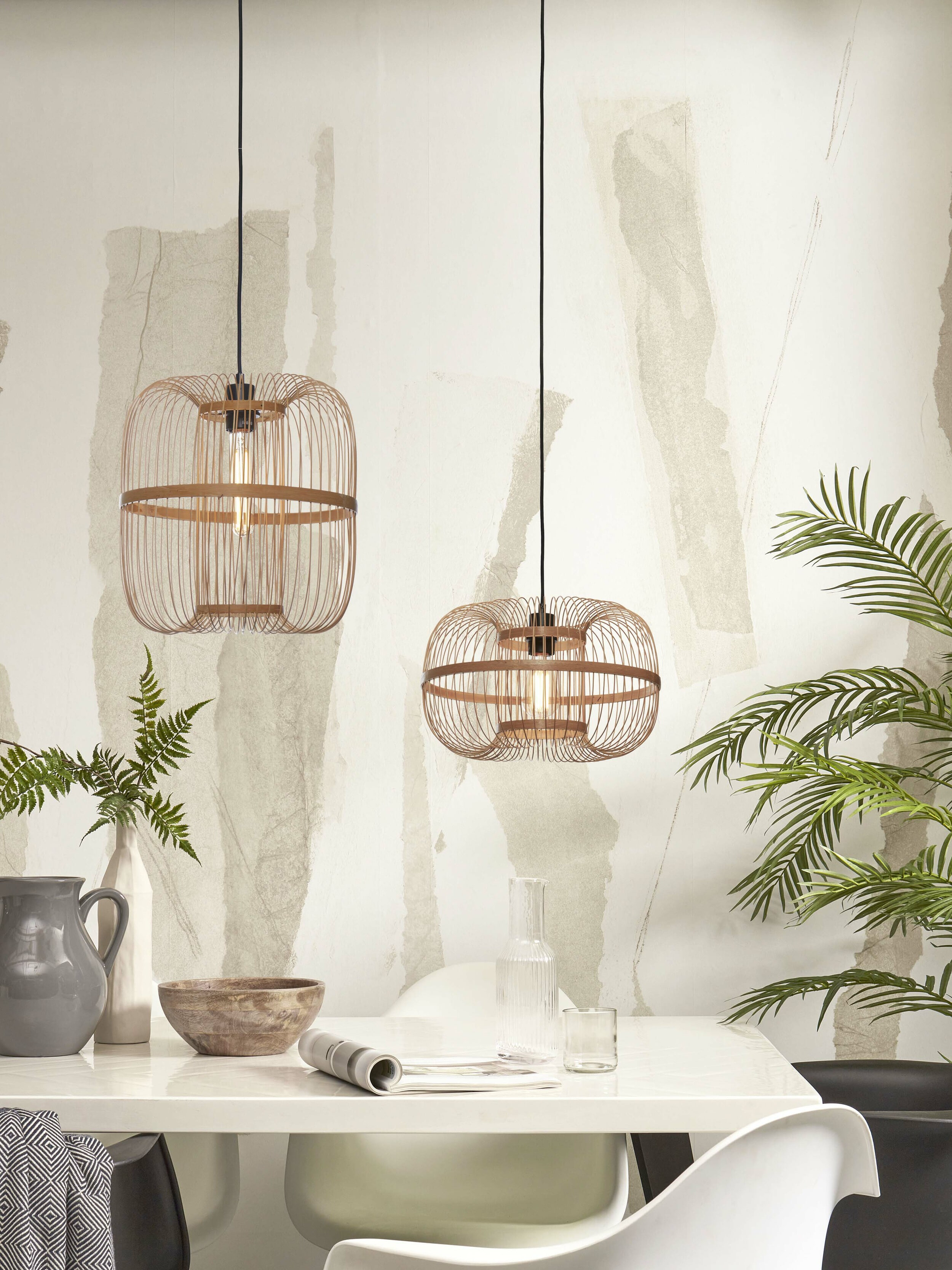 GOOD&MOJO Hanglamp 'Hokkaido' Bamboe, 38cm, kleur Naturel