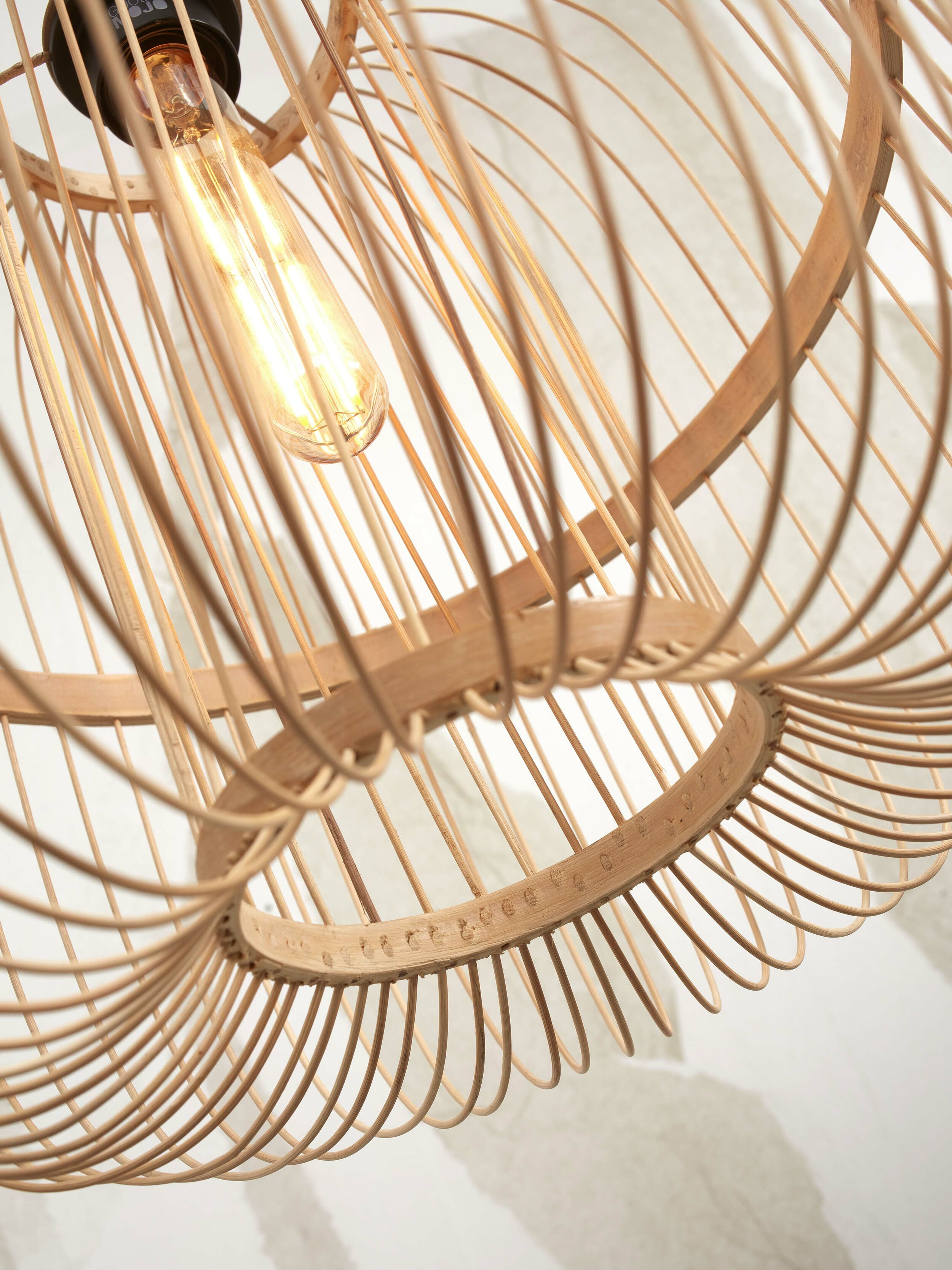 GOOD&MOJO Hanglamp 'Hokkaido' Bamboe, 38cm, kleur Naturel