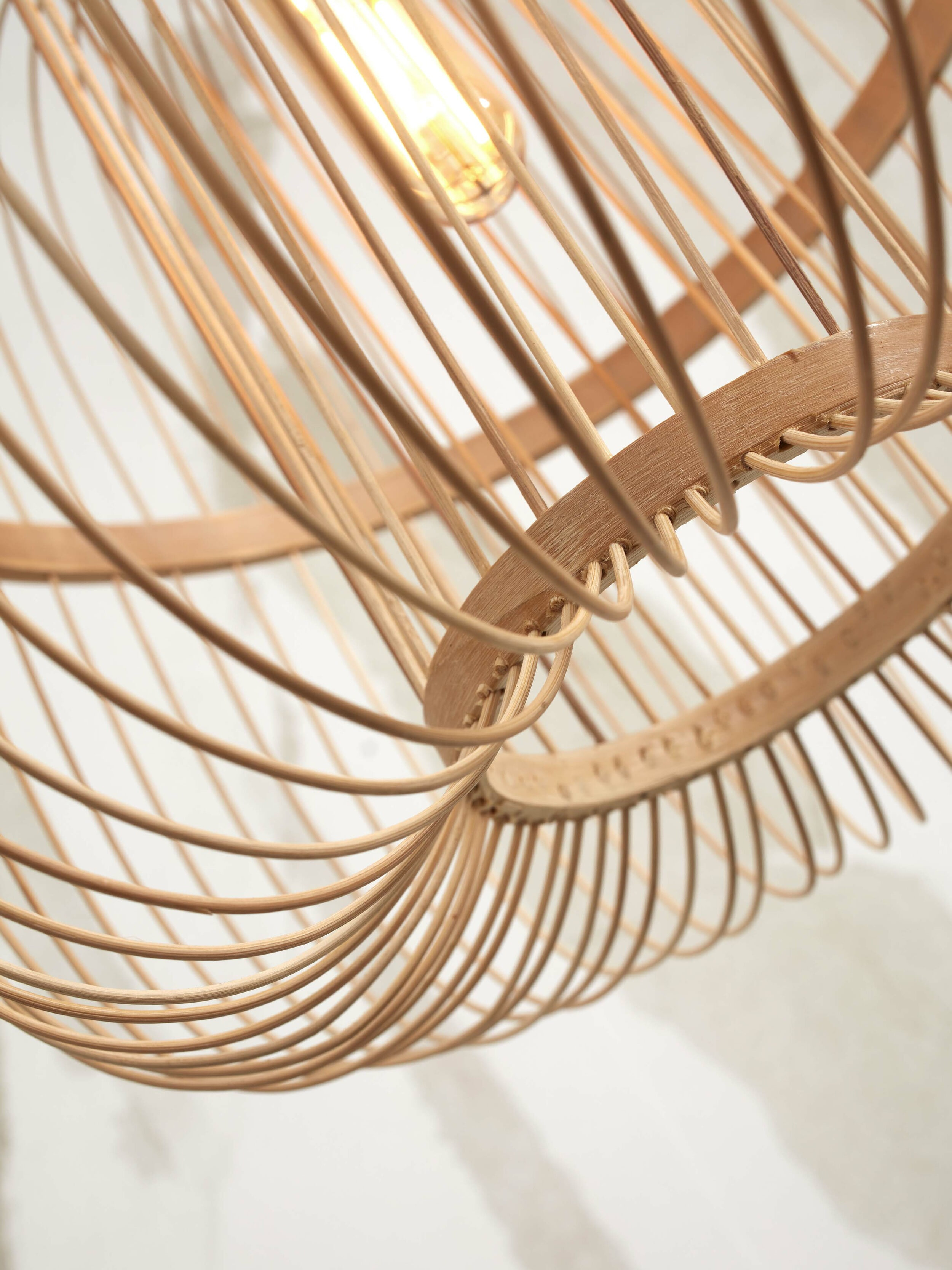 GOOD&MOJO Hanglamp 'Hokkaido' Bamboe, 38cm, kleur Naturel