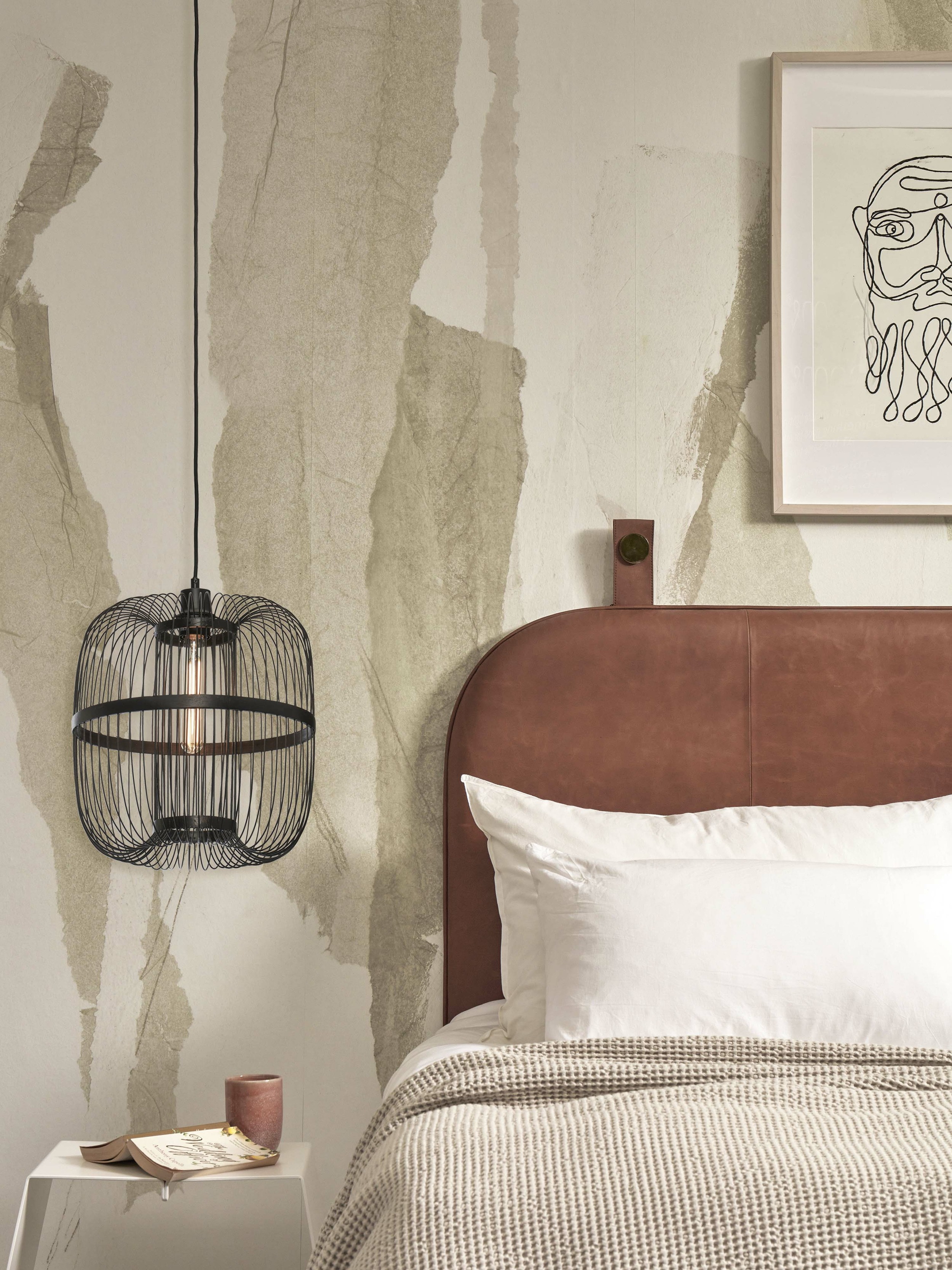 GOOD&MOJO Hanglamp 'Hokkaido' Bamboe, 25cm, kleur Zwart