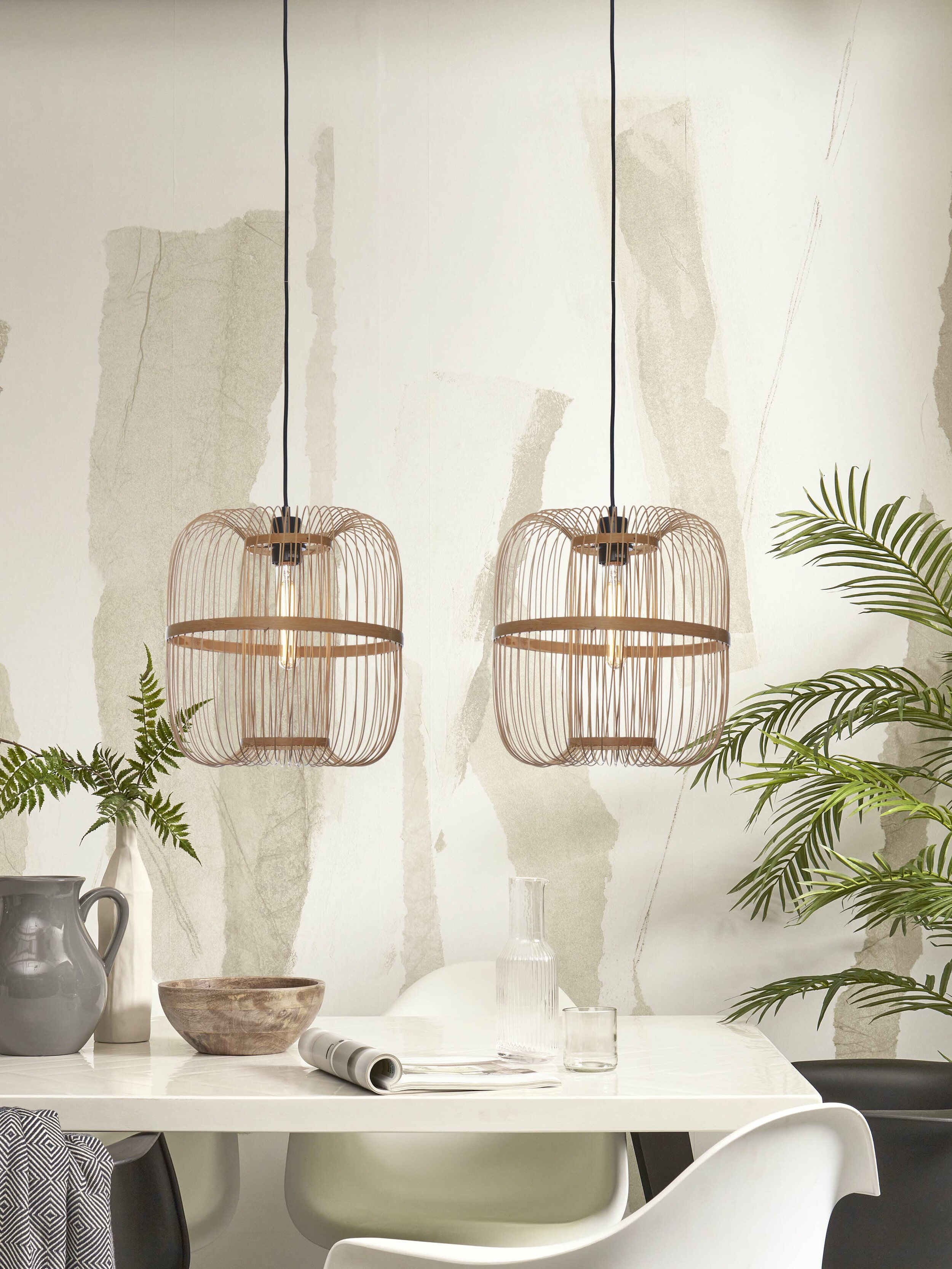GOOD&MOJO Hanglamp 'Hokkaido' Bamboe, 25cm, kleur Naturel