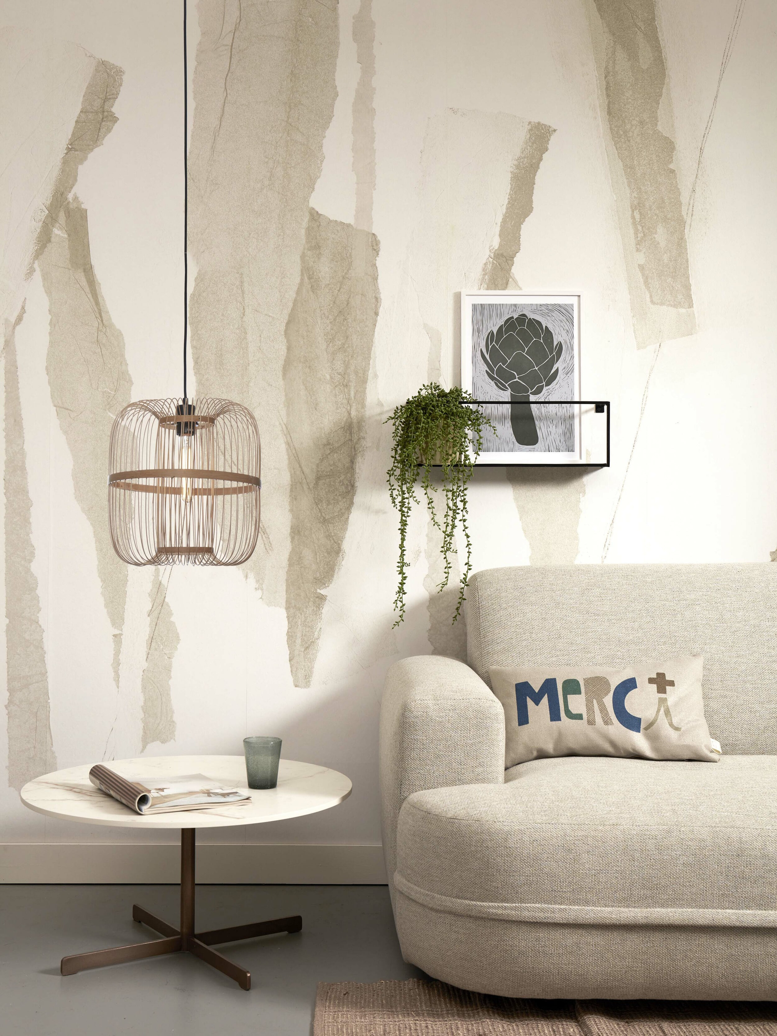 GOOD&MOJO Hanglamp 'Hokkaido' Bamboe, 25cm, kleur Naturel