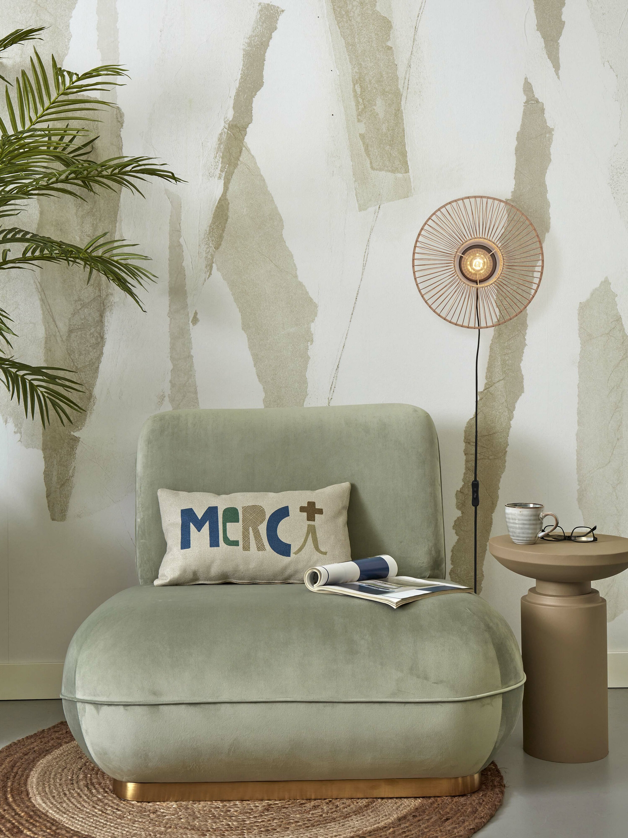 GOOD&MOJO Wandlamp 'Hokkaido' Bamboe, 38cm, kleur Naturel