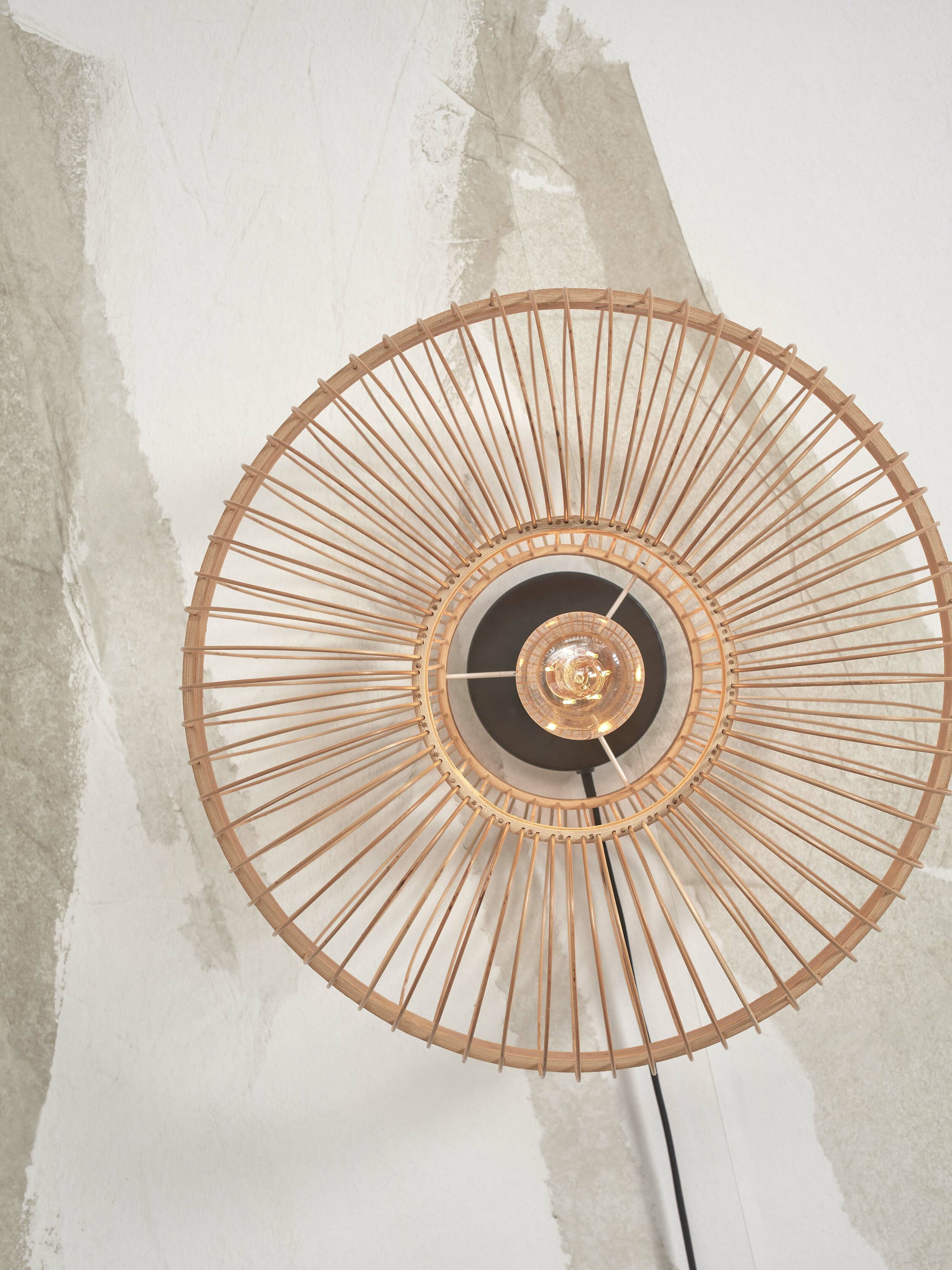 GOOD&MOJO Wandlamp 'Hokkaido' Bamboe, 38cm, kleur Naturel