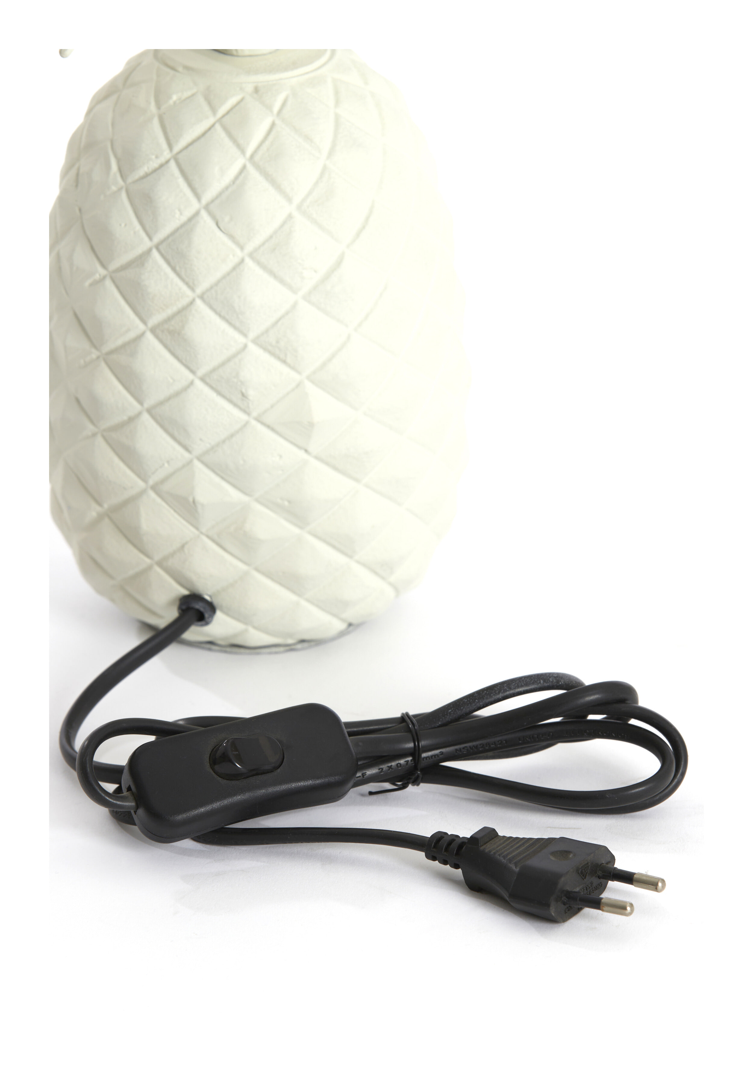 Light & Living Tafellamp 'Pineapple' 37cm, kleur Crème (excl. kap)