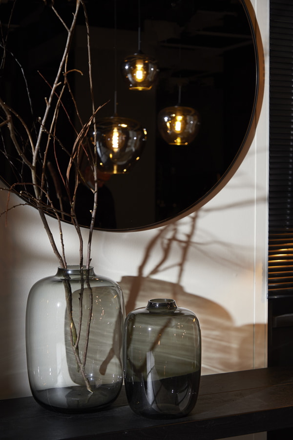 Light & Living Ronde Spiegel 'Espejo' 116cm, smoke glas