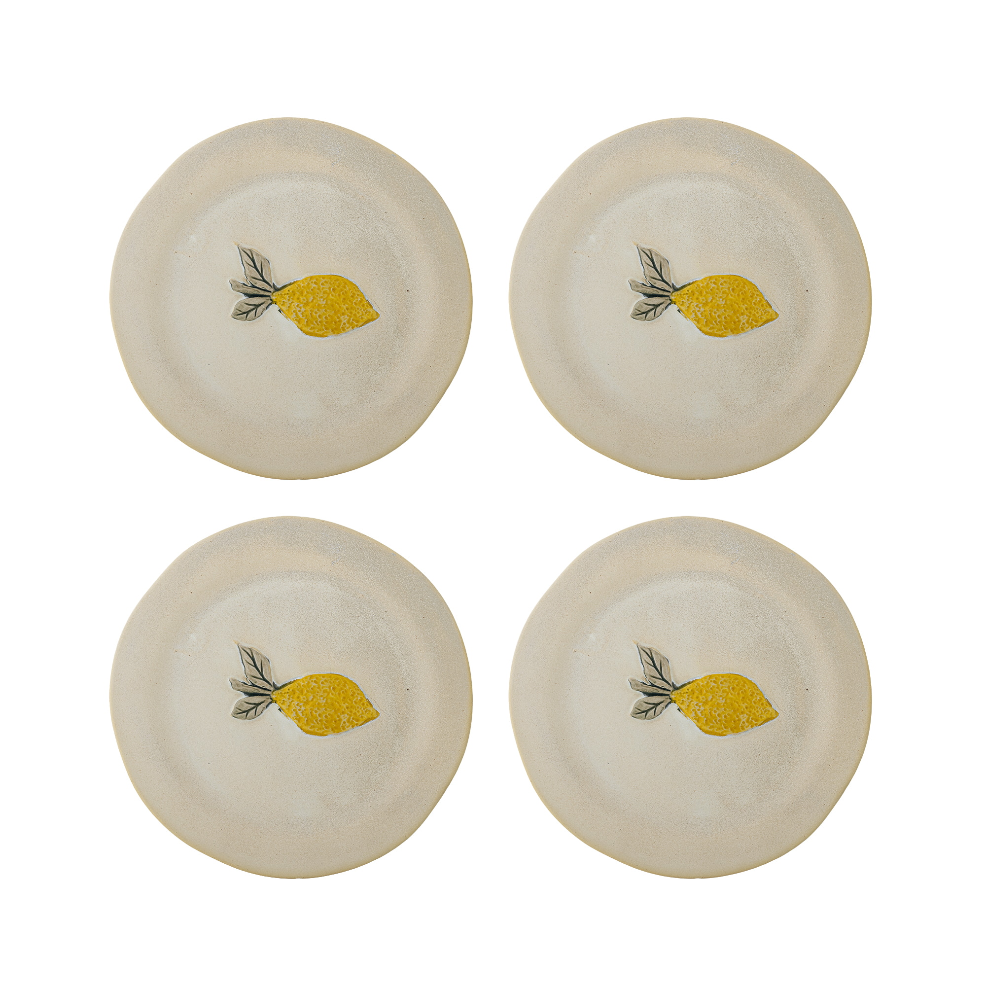 Bloomingville Bord Hadden Citroen, Set van 4 stuks - Geel