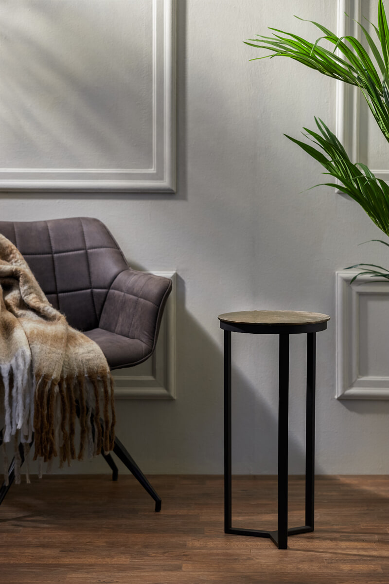 Light & Living Zuil 'Retiro' 60cm hoog, kleur Mat Zwart/Antiek Brons