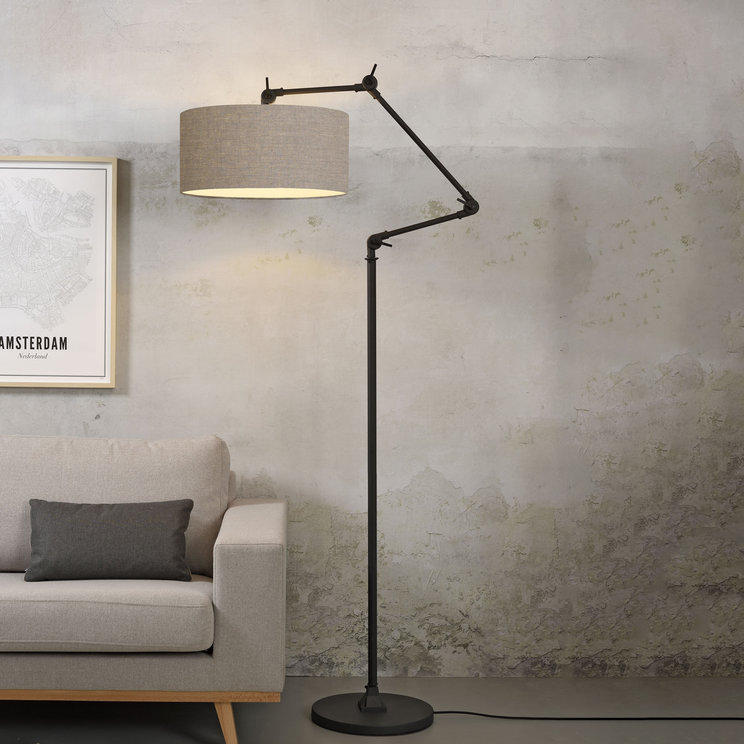its about RoMi Vloerlamp Amsterdam 190cm - Donkerbeige