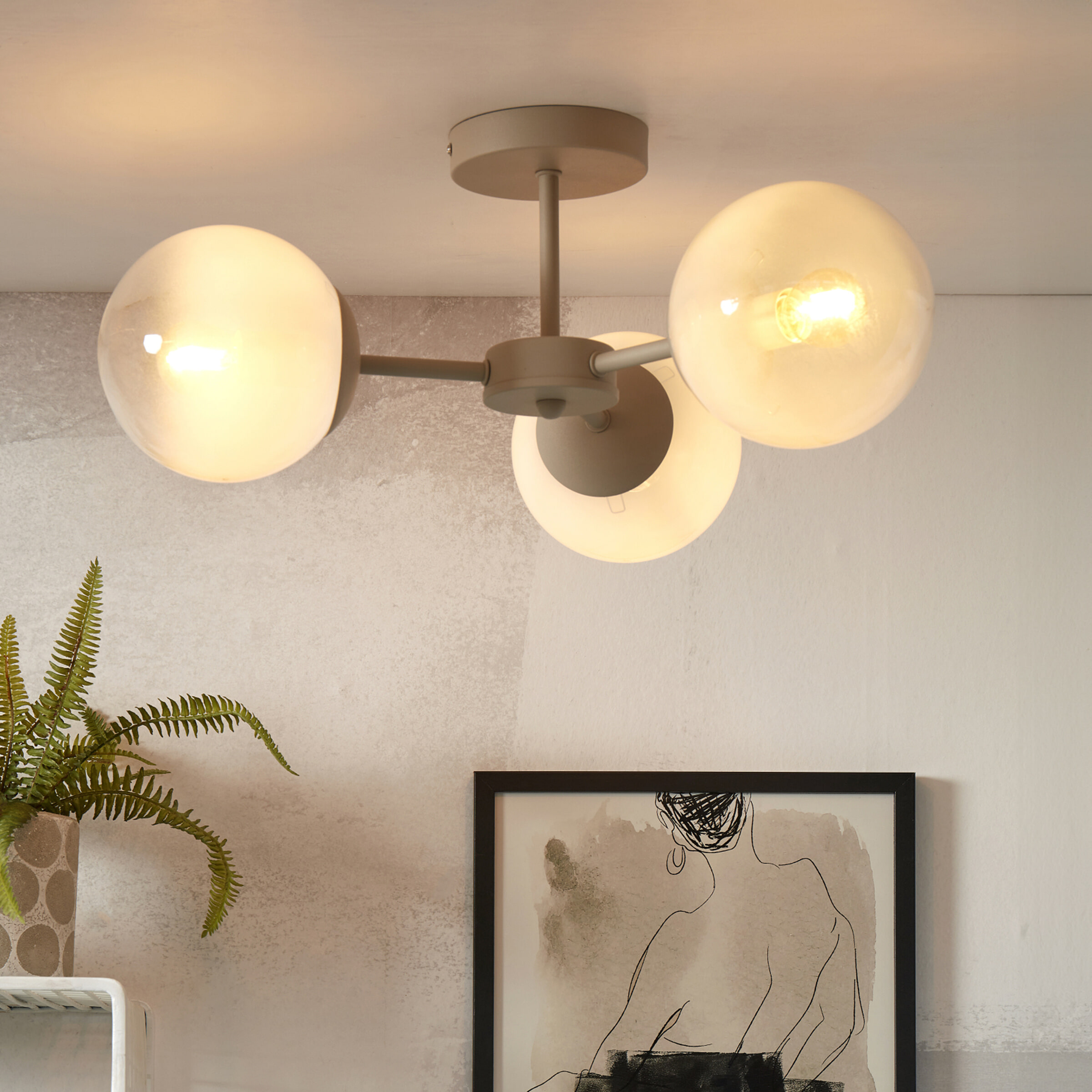 its about RoMi Plafondlamp Aspen 3-lamps - Wit