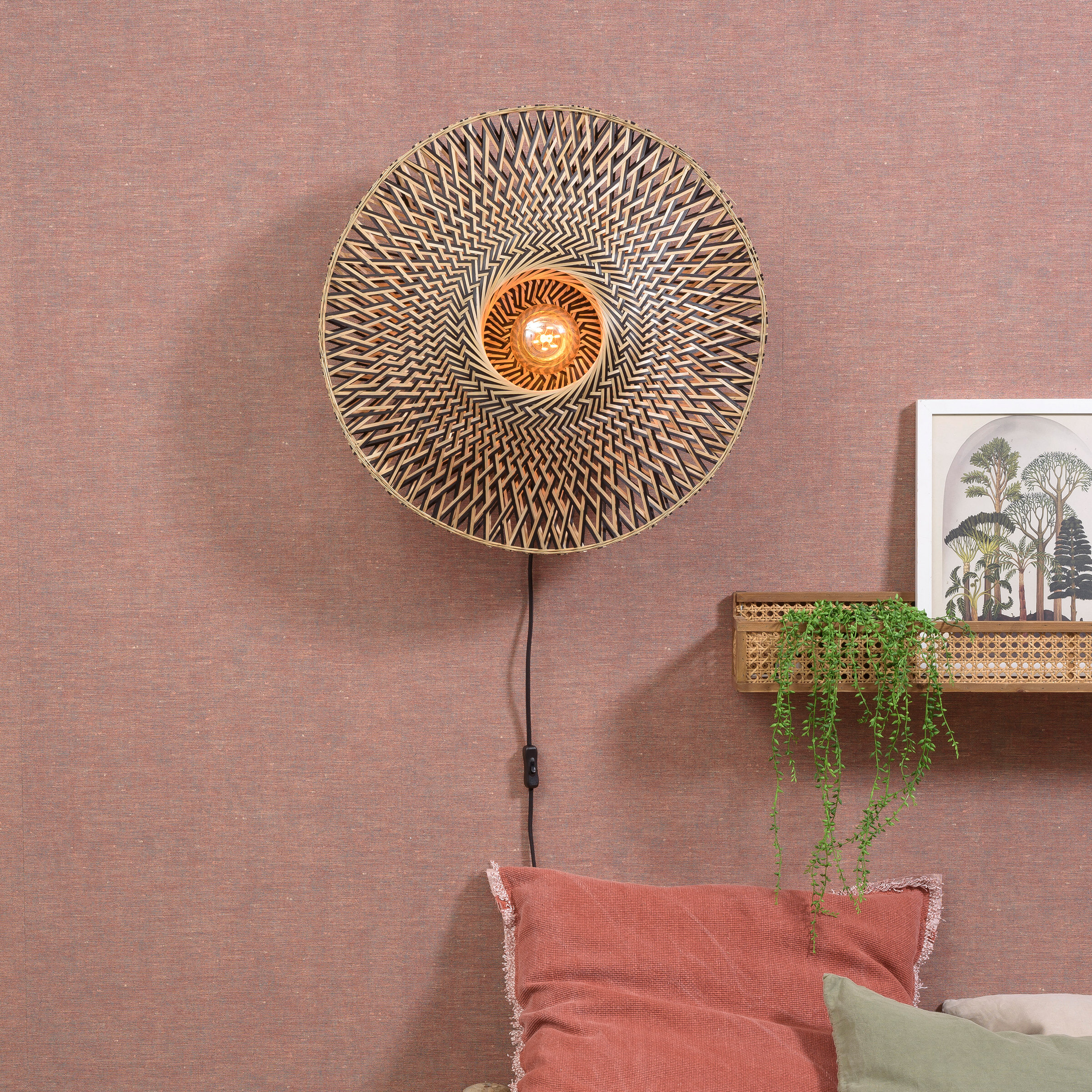 GOOD&MOJO Wandlamp 'Bali' Medium, Bamboe, kleur Naturel