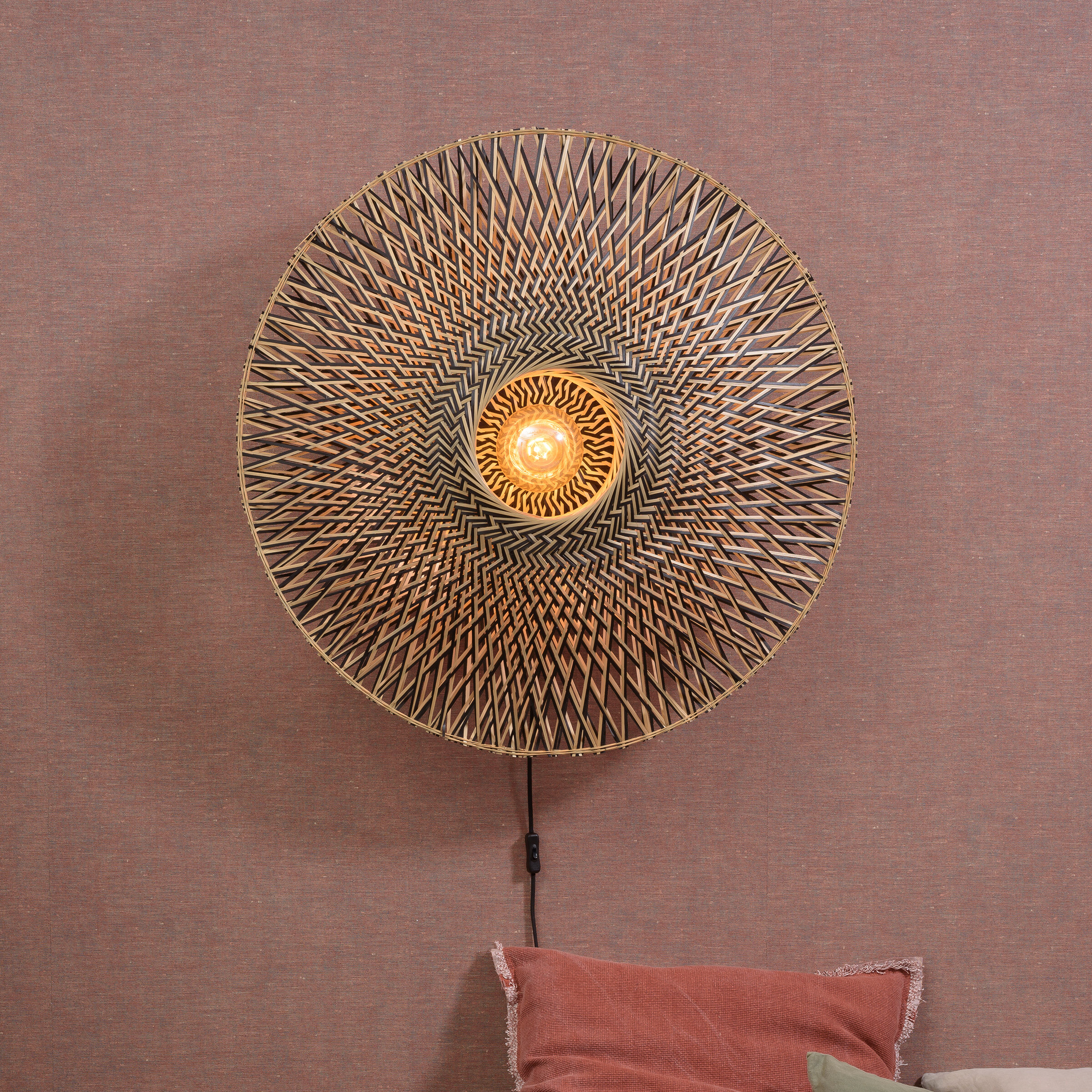 GOOD&MOJO Wandlamp 'Bali' Large, Bamboe, kleur Naturel