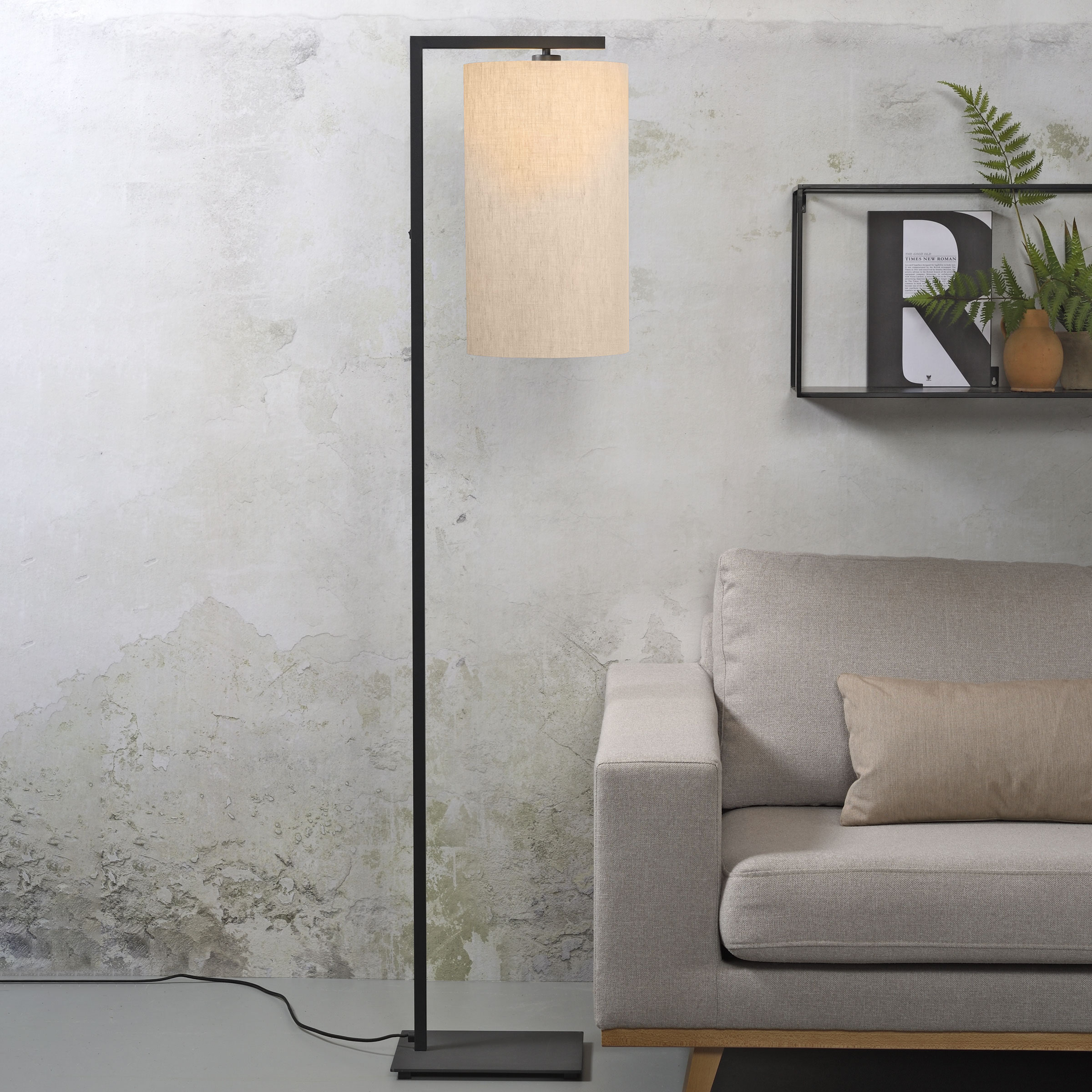 its about RoMi Vloerlamp Boston Langwerpig, 160cm - Beige