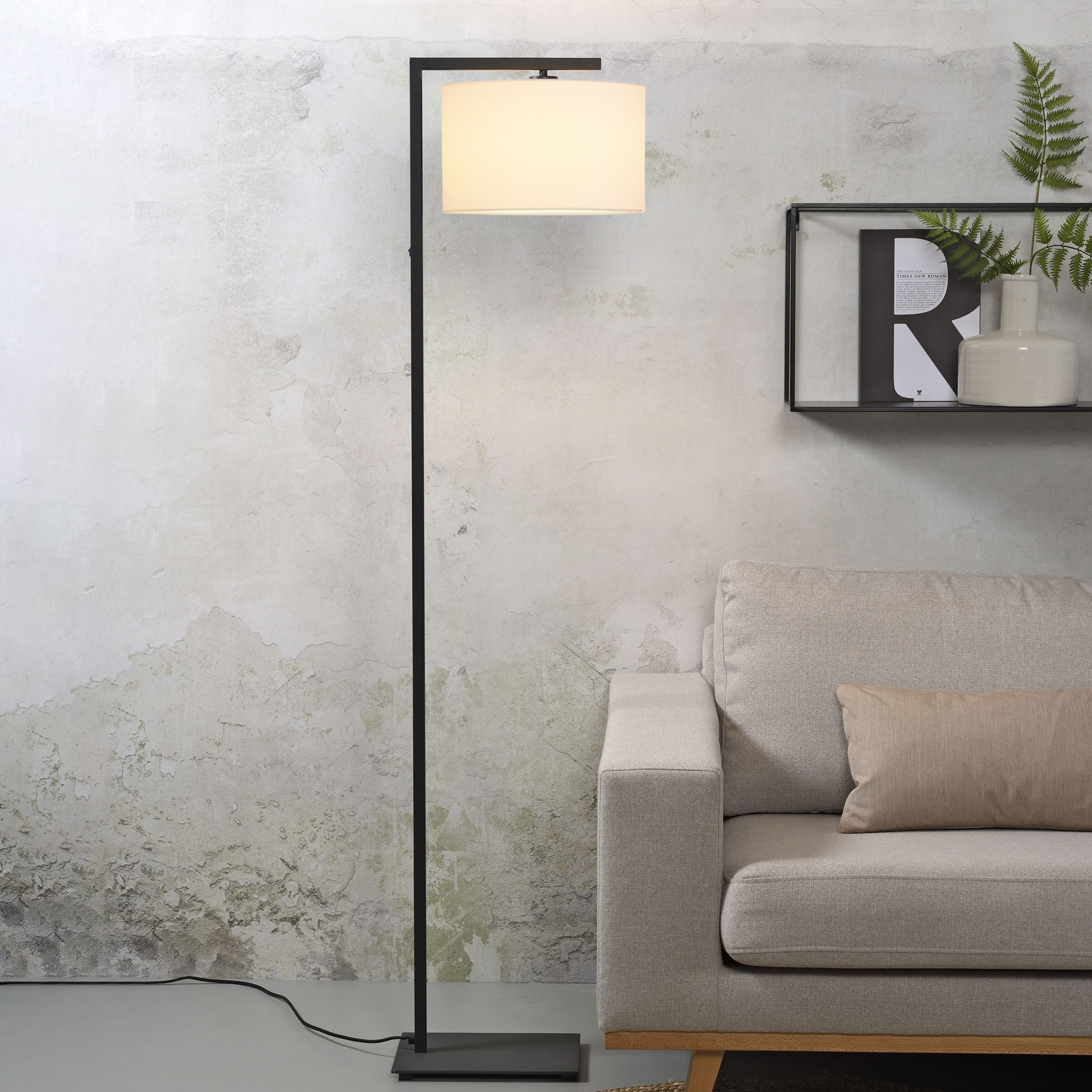 its about RoMi Vloerlamp 'Boston' 160cm, kleur Wit