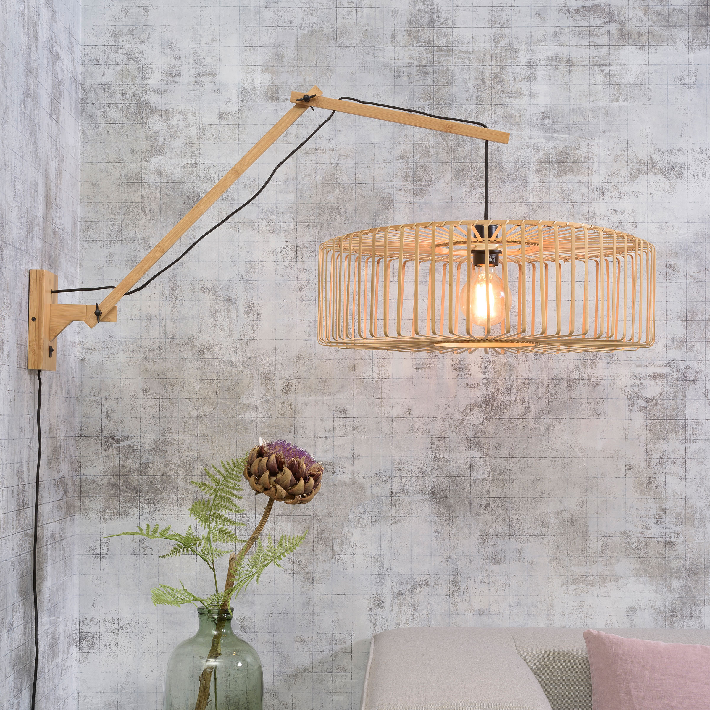 GOOD&MOJO Wandlamp 'Bromo' Large, Bamboe, kleur Naturel