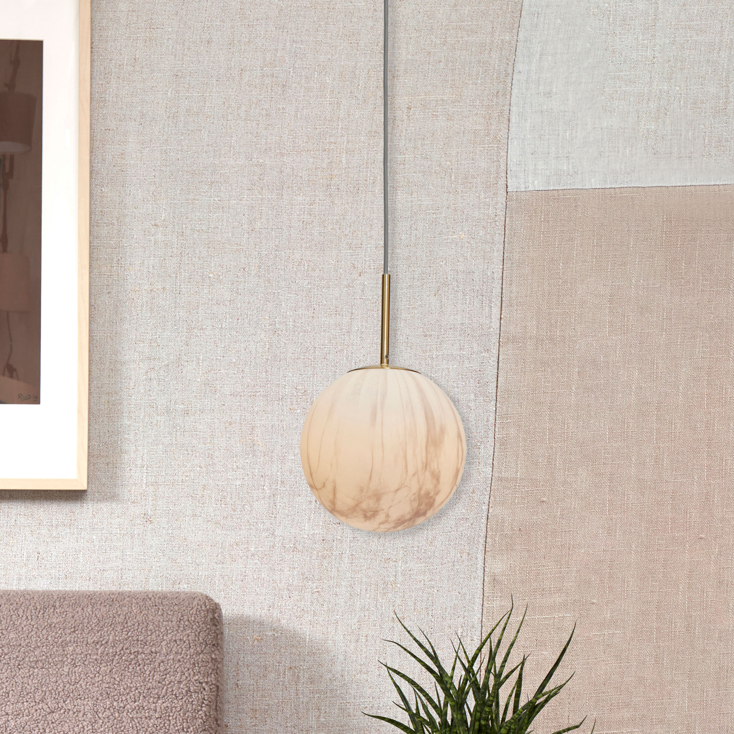 its about RoMi Hanglamp 'Carrara' 22cm, Marmerlook, kleur Wit