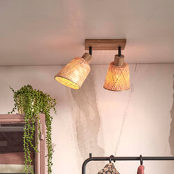 GOOD&MOJO Plafondlamp 'Java' 2-lamps, Bamboe