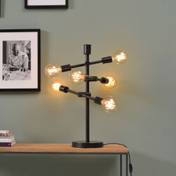 its about RoMi Tafellamp 'Nashville' 6-lamps, kleur Zwart