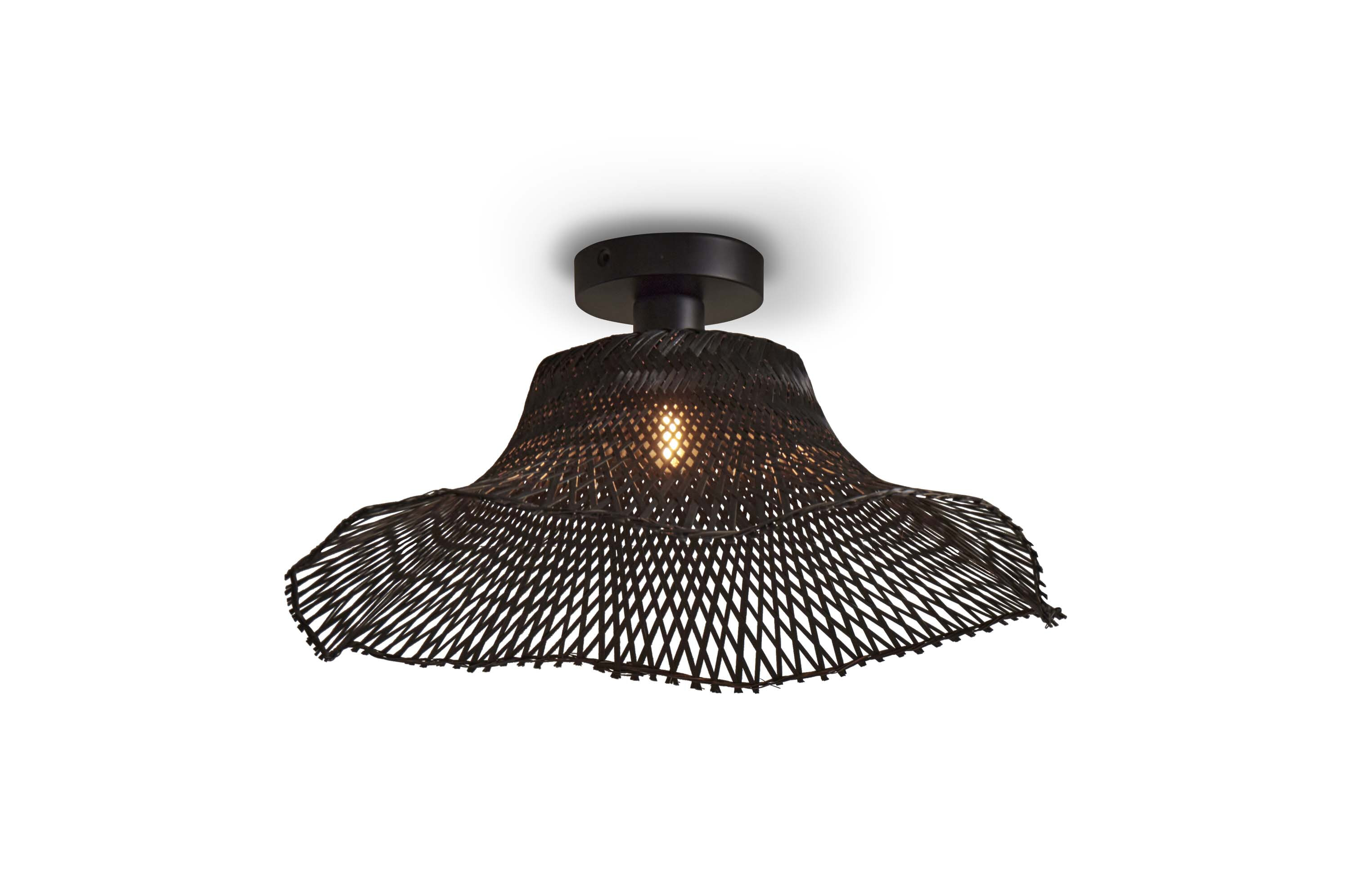 GOOD&MOJO Plafondlamp 'Ibiza' Bamboe, 50cm, kleur Zwart