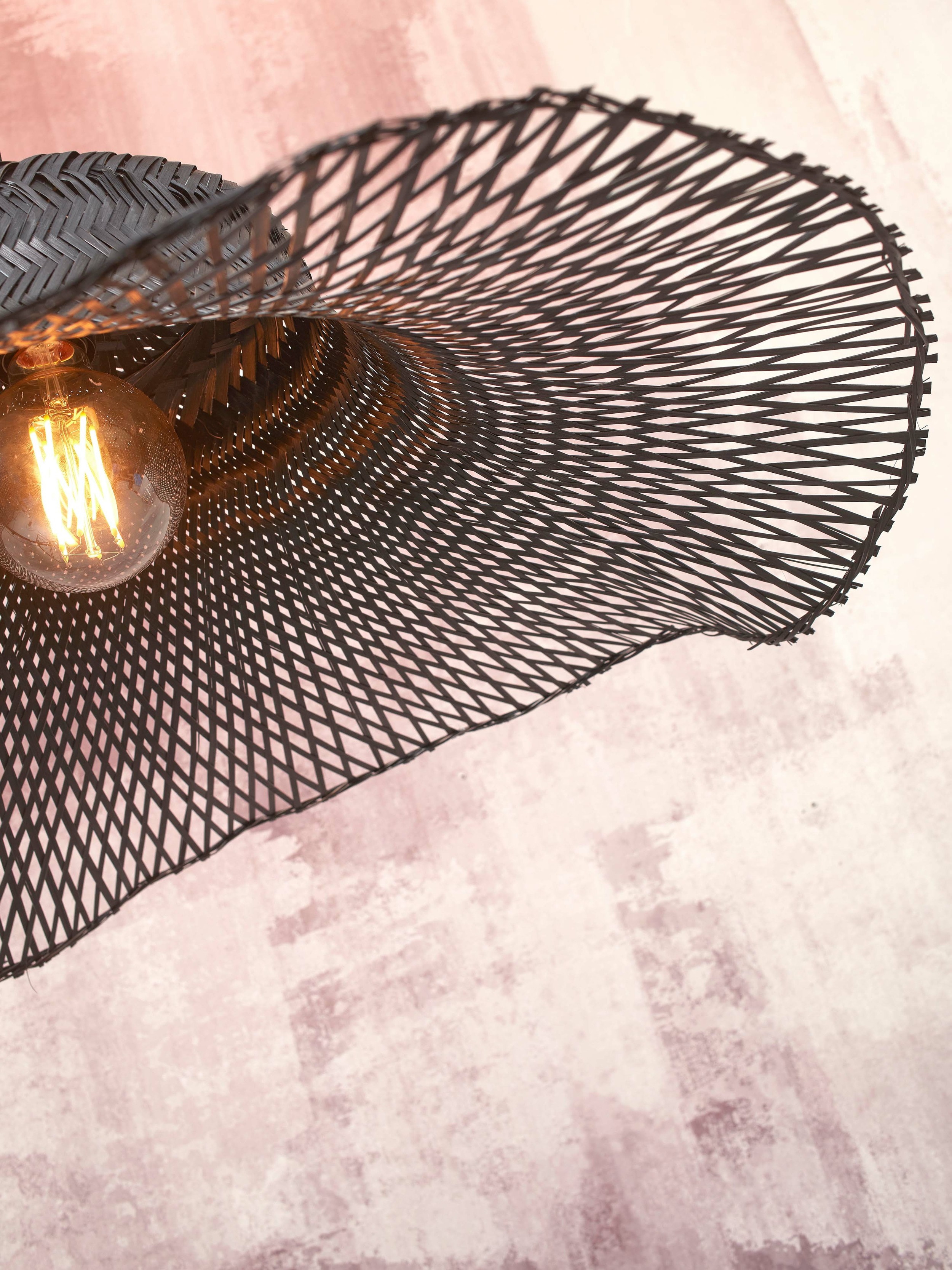 GOOD&MOJO Plafondlamp 'Ibiza' Bamboe, 50cm, kleur Zwart