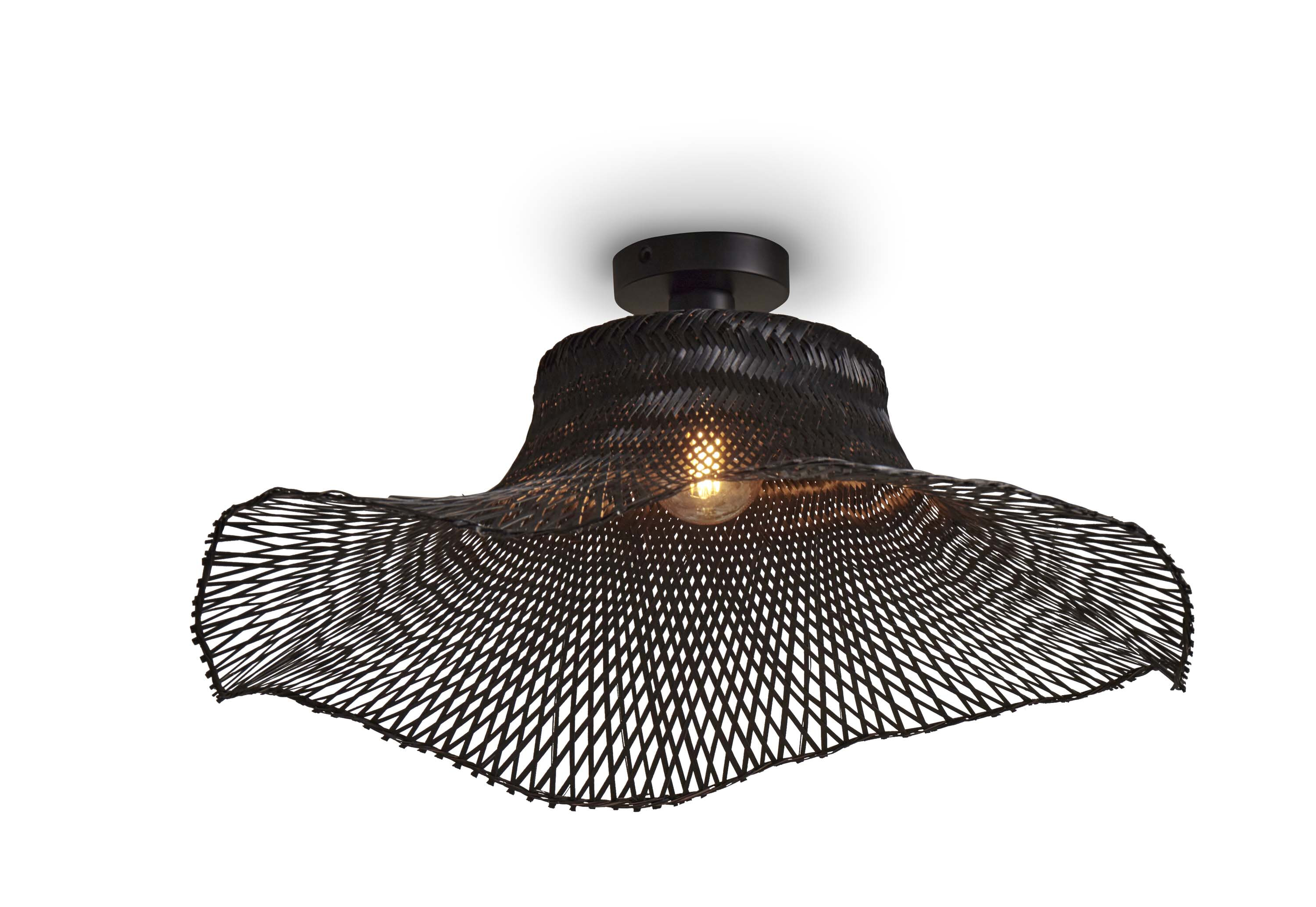 GOOD&MOJO Plafondlamp Ibiza Bamboe, 65cm - Zwart