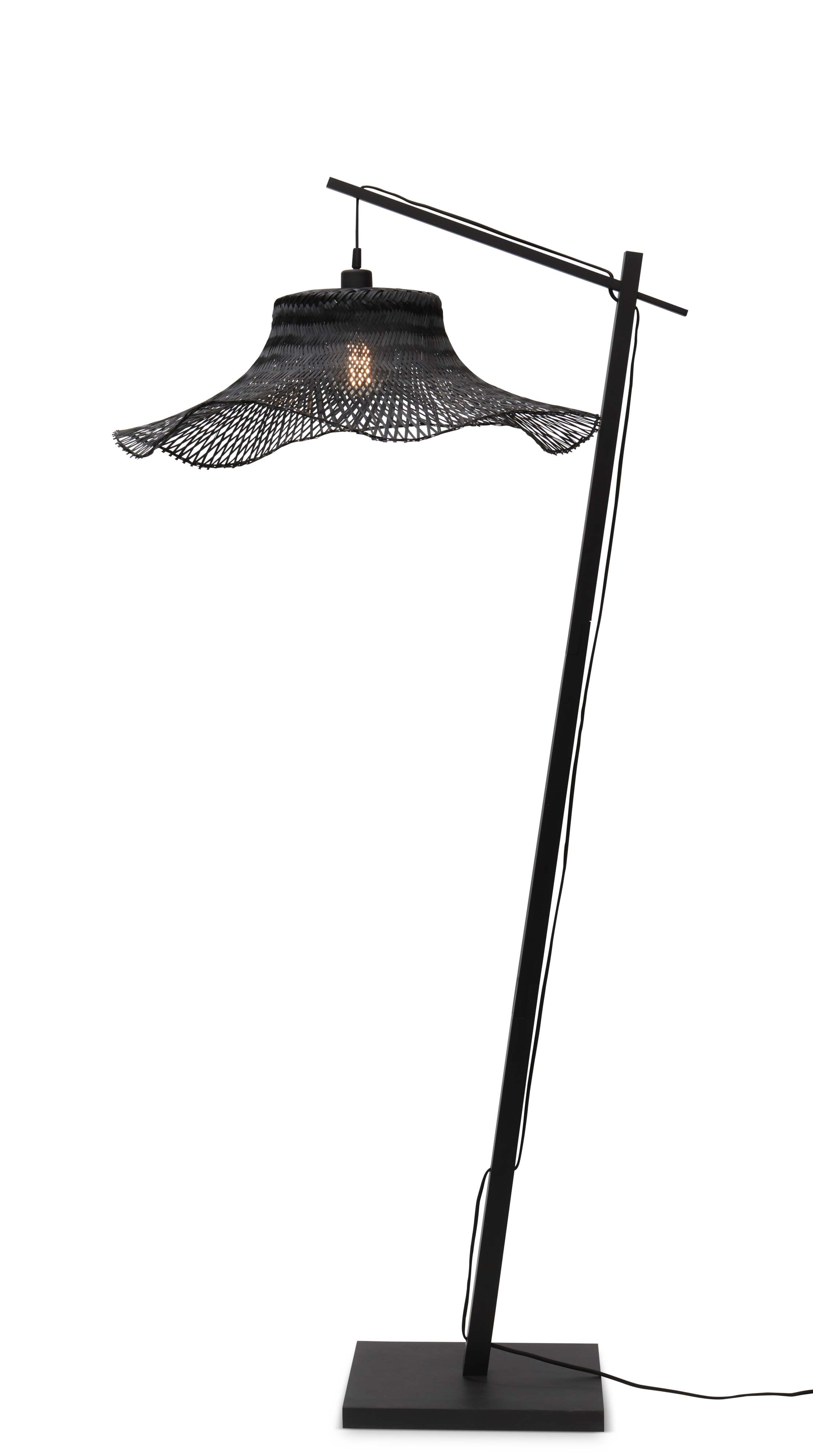 GOOD&MOJO Vloerlamp 'Ibiza' Bamboe, 176cm, kleur Zwart