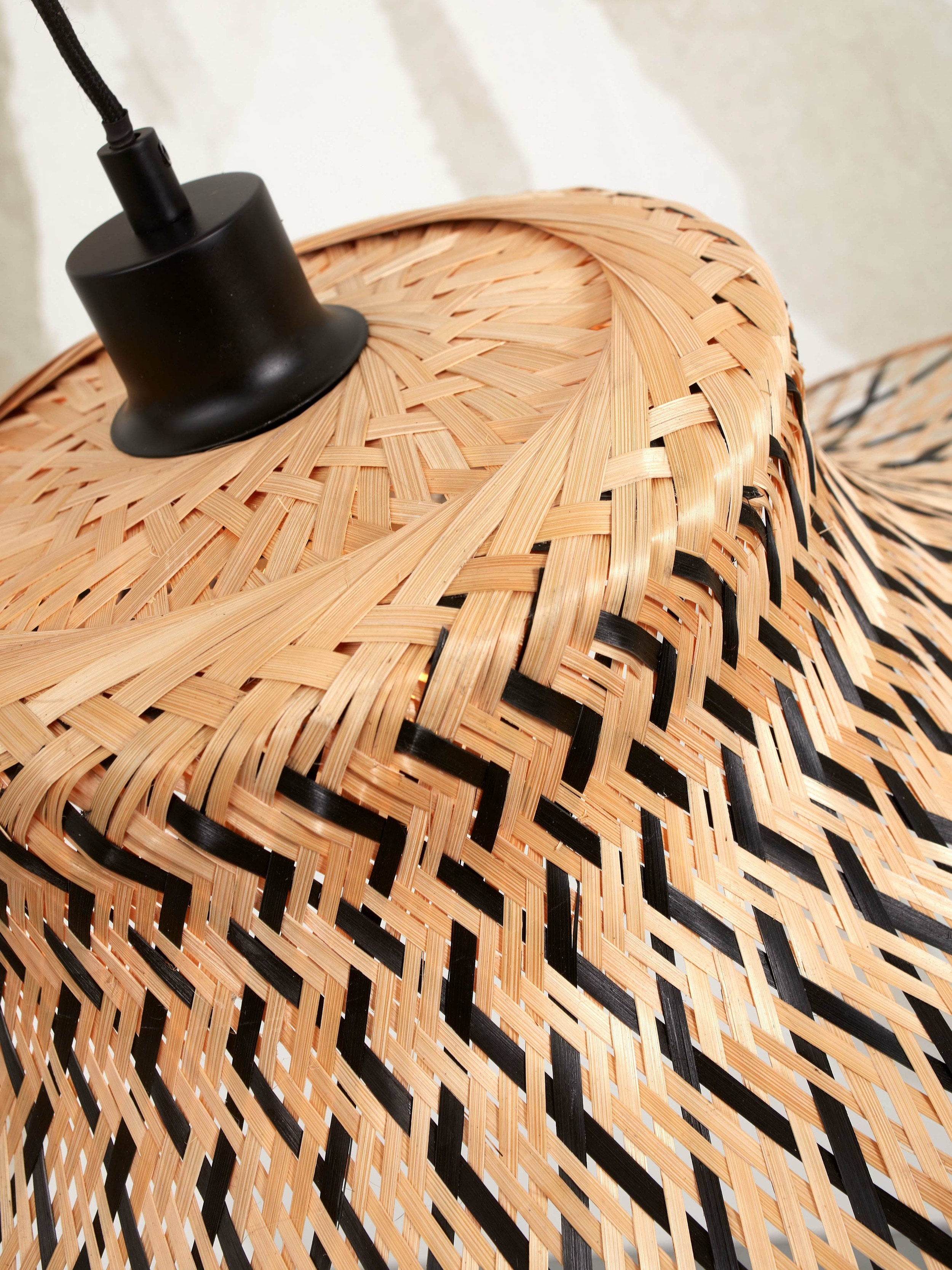 GOOD&MOJO Vloerlamp 'Ibiza' Bamboe, 176cm, kleur Naturel/Zwart