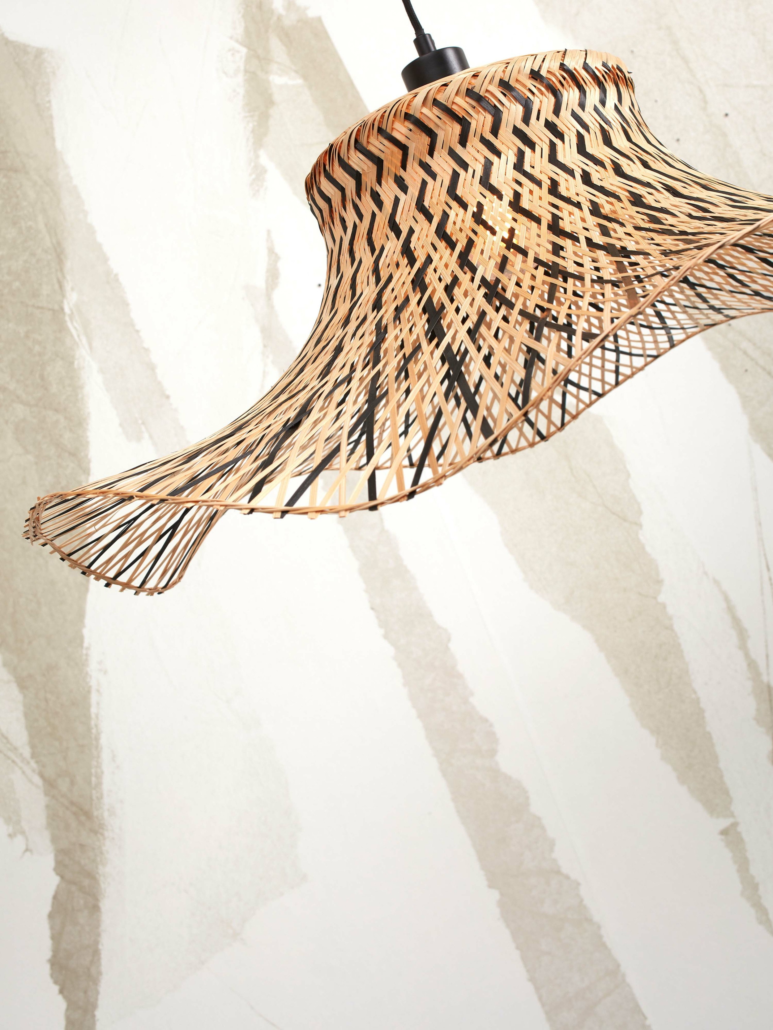 GOOD&MOJO Vloerlamp 'Ibiza' Bamboe, 176cm, kleur Naturel/Zwart