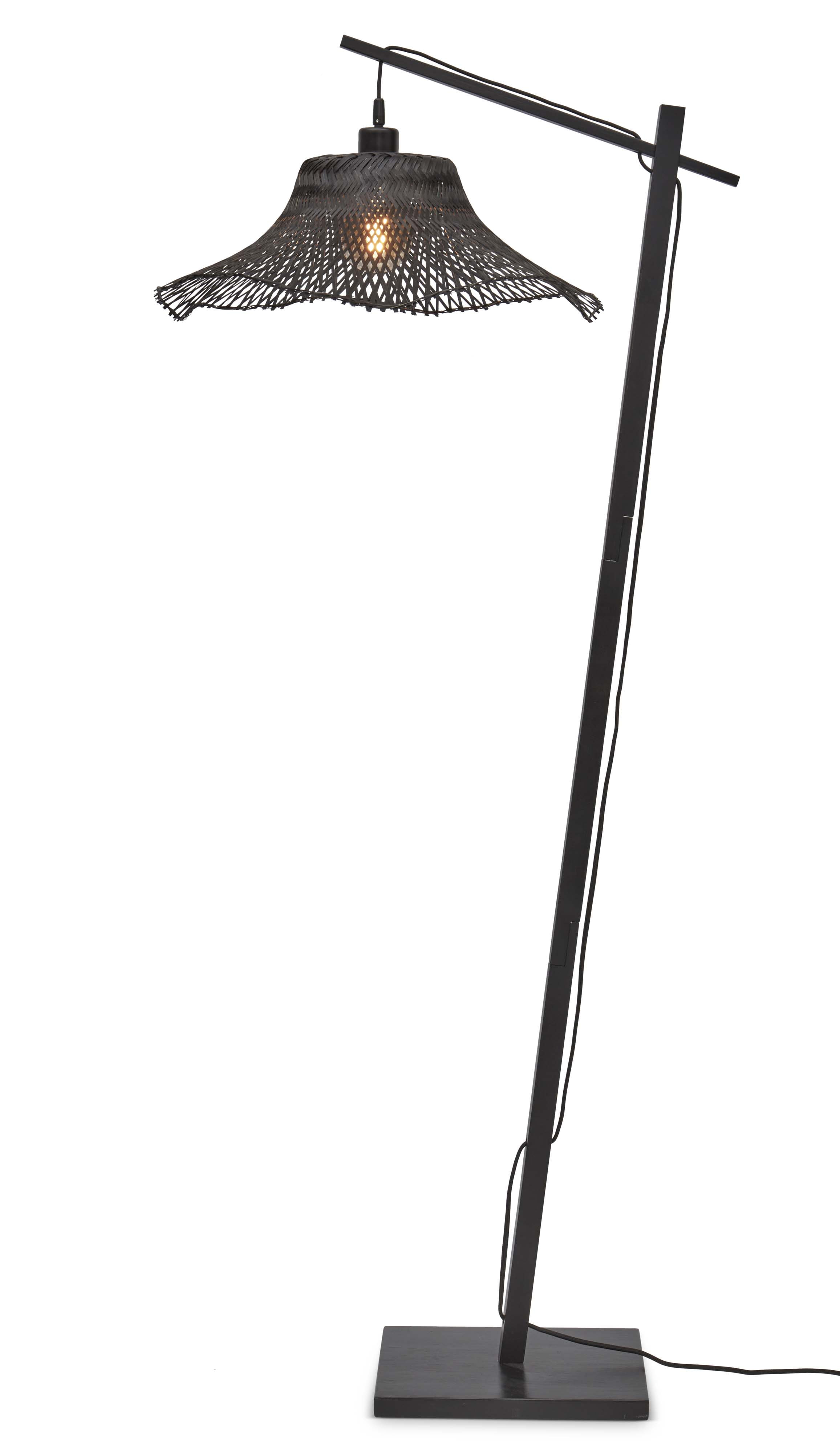 GOOD&MOJO Vloerlamp 'Ibiza' Bamboe, 150cm, kleur Zwart