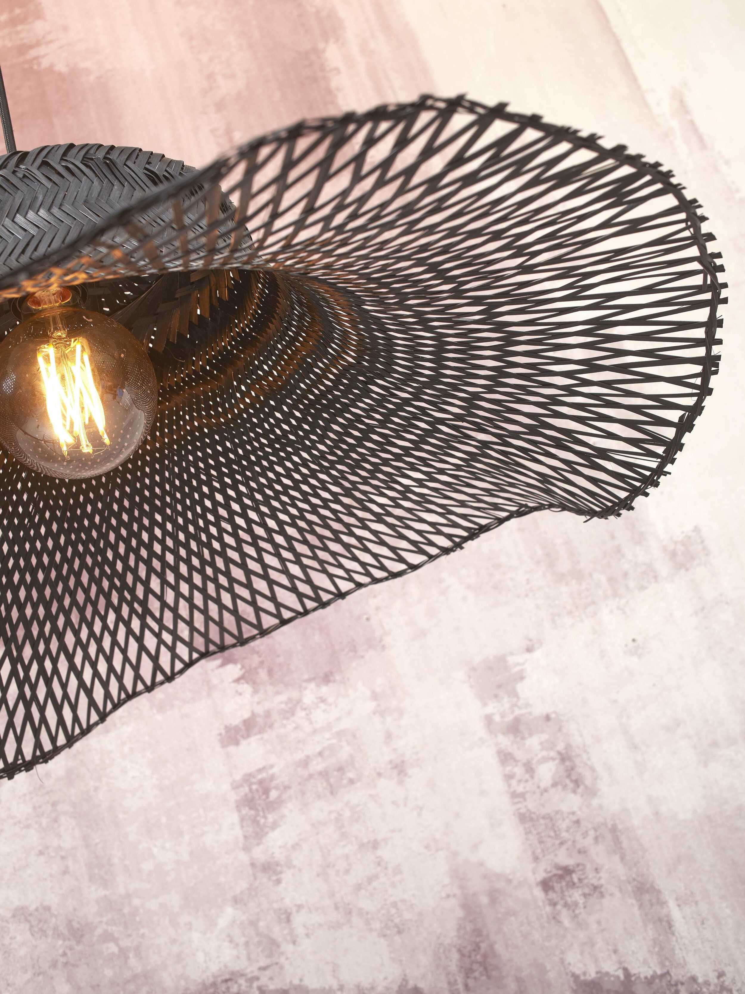 GOOD&MOJO Vloerlamp 'Ibiza' Bamboe, 150cm, kleur Zwart