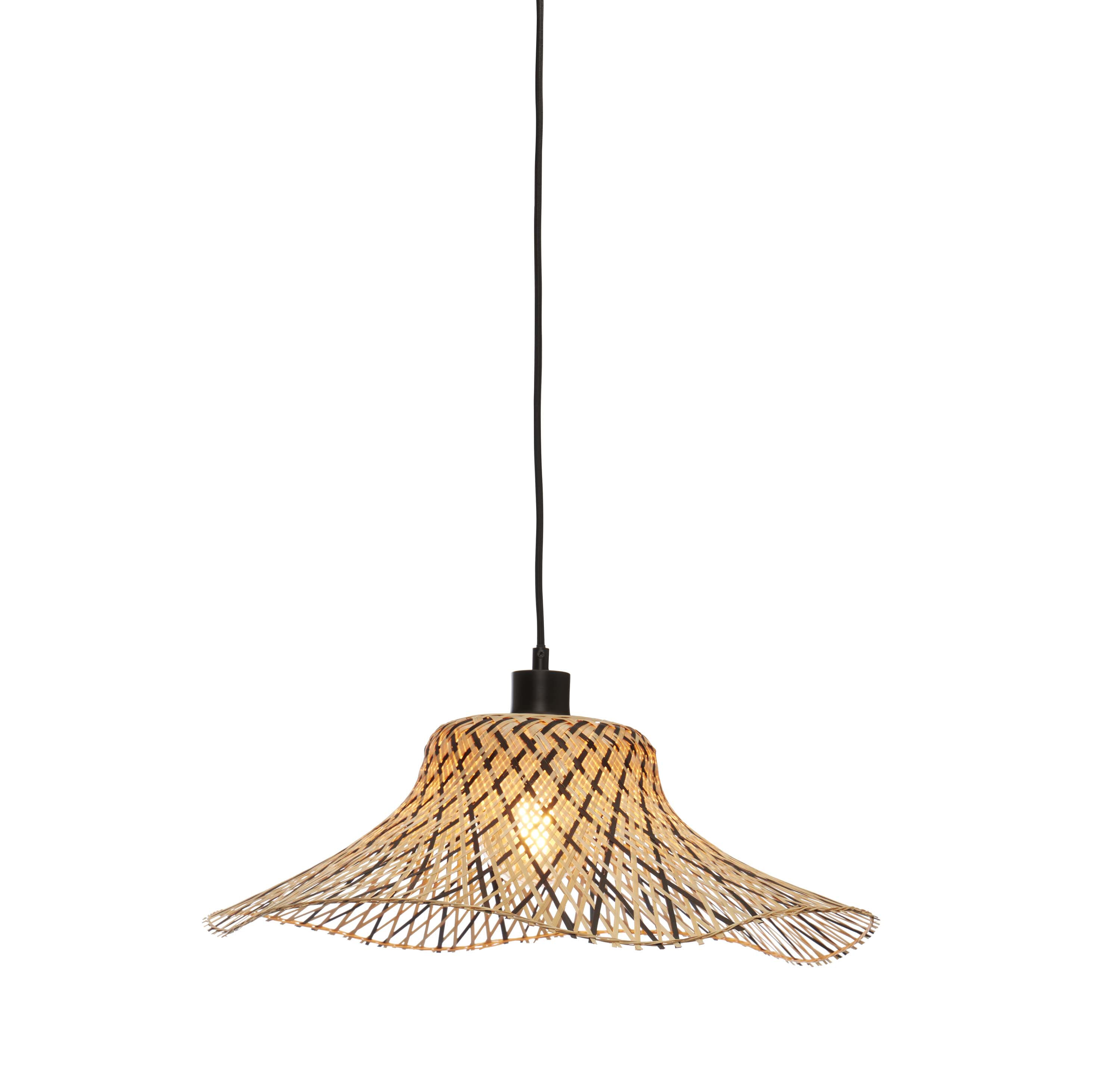 GOOD&MOJO Hanglamp 'Ibiza' Bamboe, 50cm, kleur Naturel/Zwart