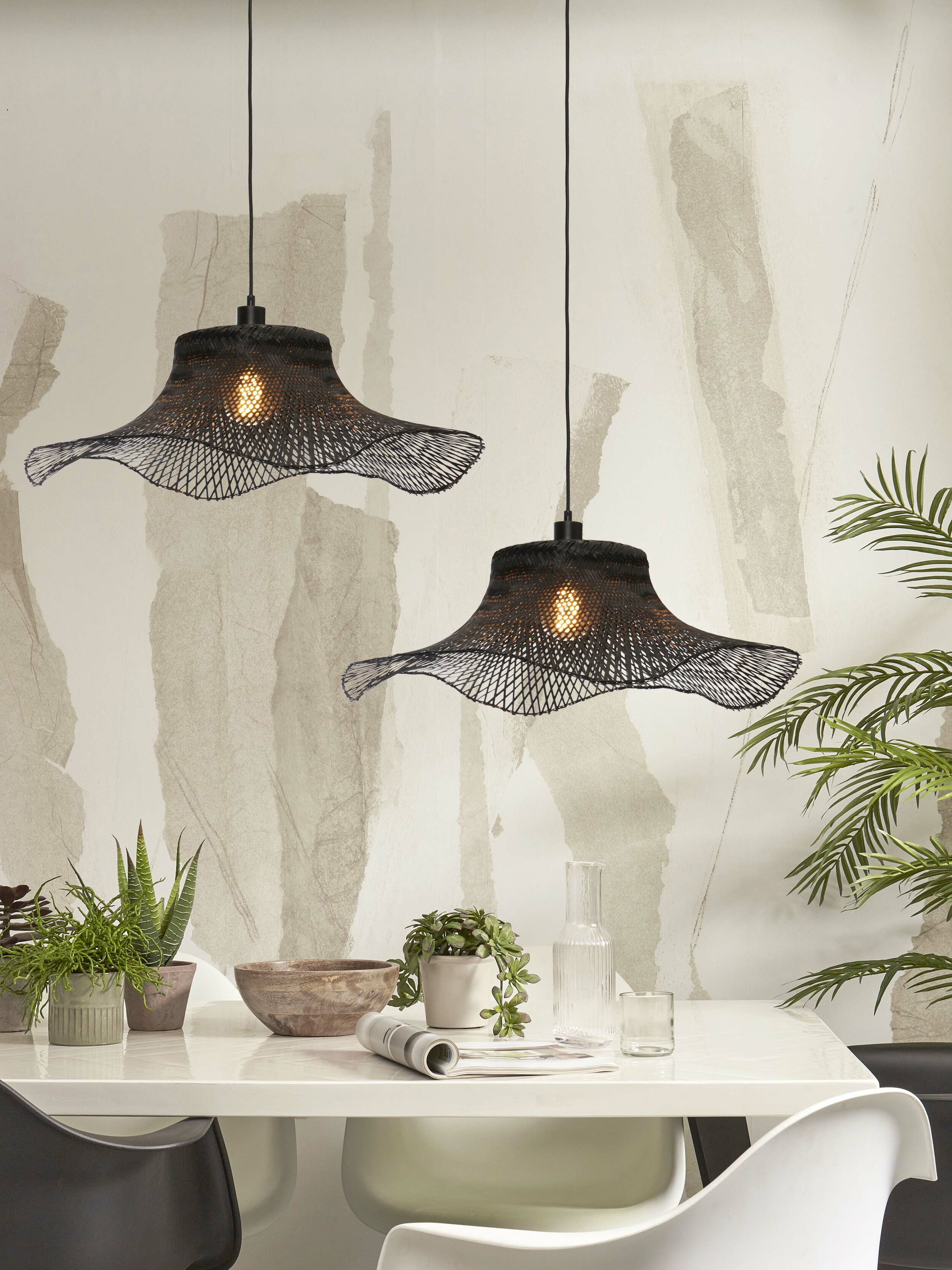 GOOD&MOJO Hanglamp 'Ibiza' Bamboe, 65cm, kleur Zwart