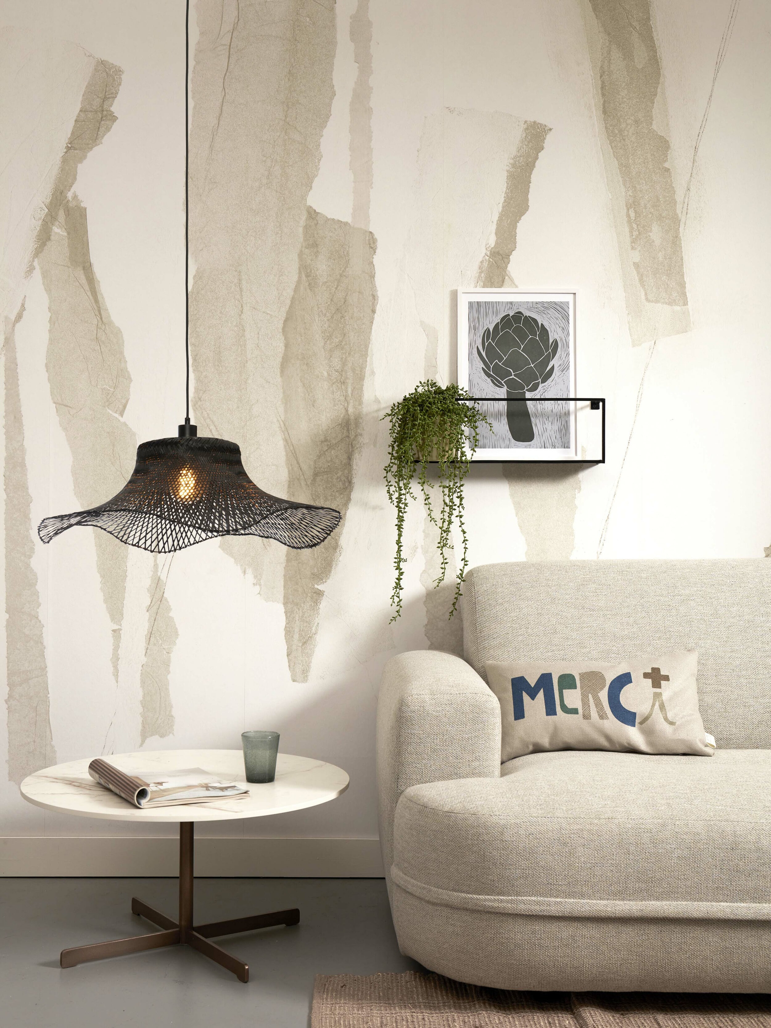 GOOD&MOJO Hanglamp 'Ibiza' Bamboe, 65cm, kleur Zwart