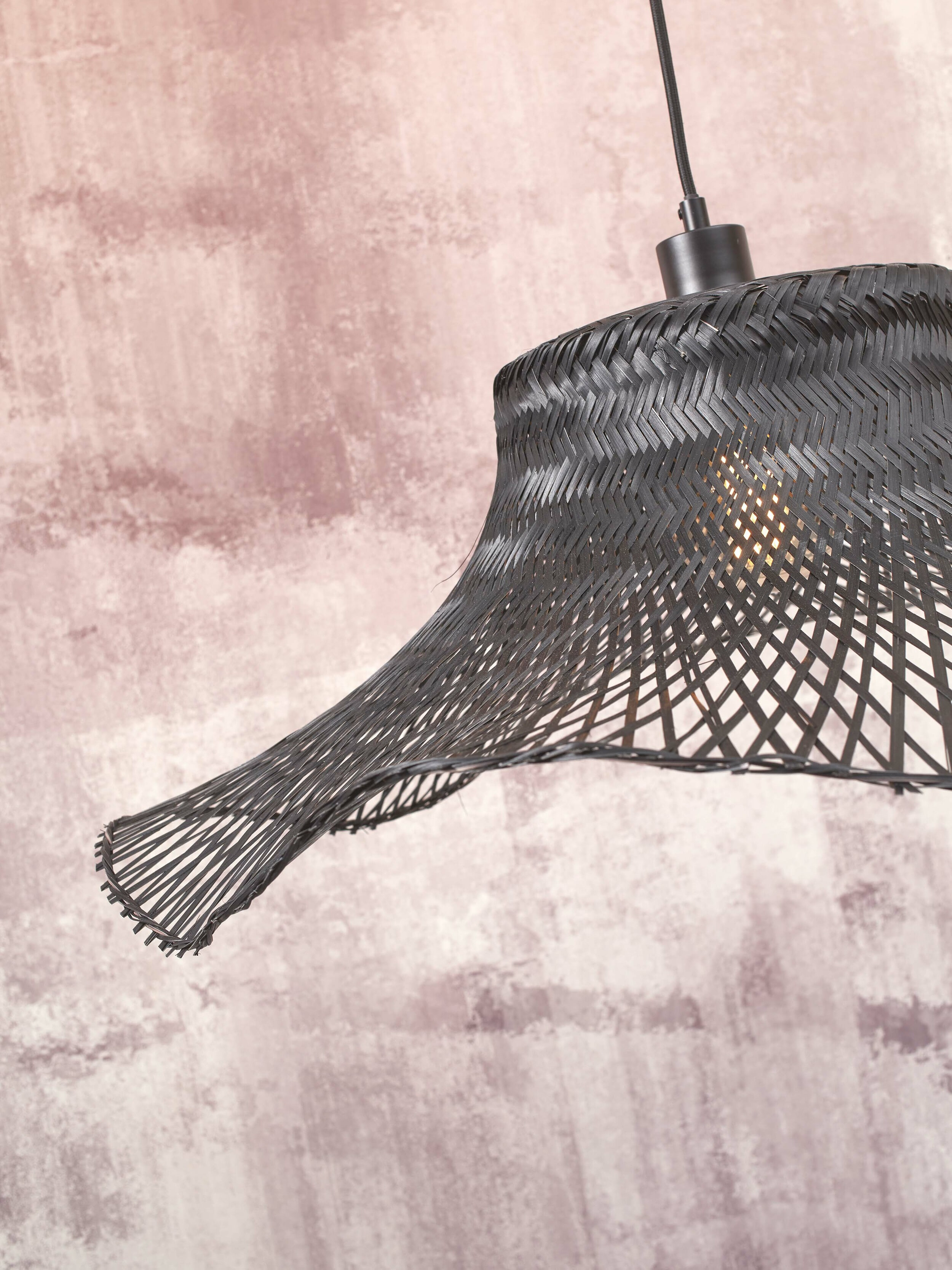 GOOD&MOJO Hanglamp 'Ibiza' Bamboe, 65cm, kleur Zwart