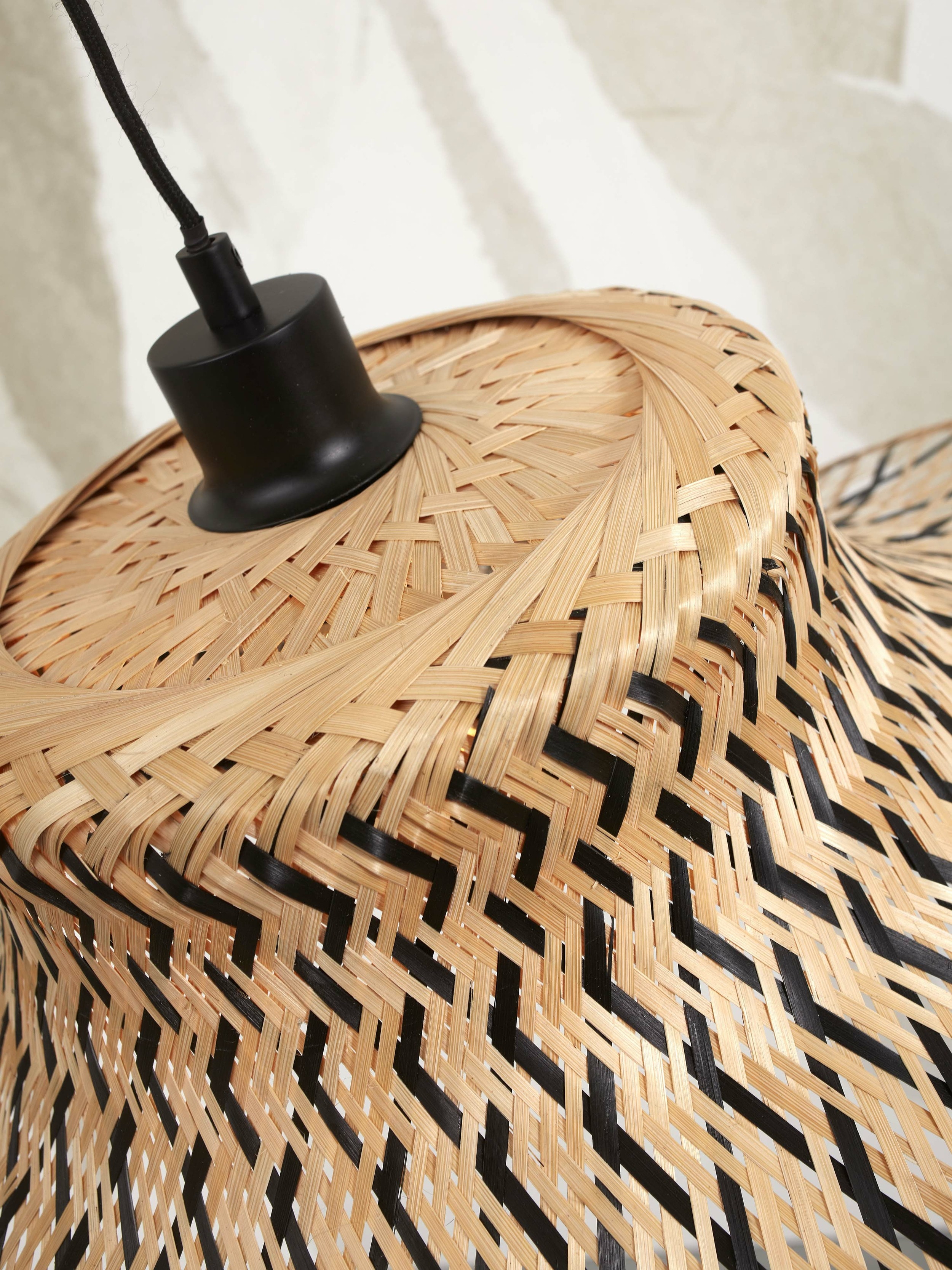 GOOD&MOJO Hanglamp 'Ibiza' Bamboe, 65cm, kleur Naturel/Zwart