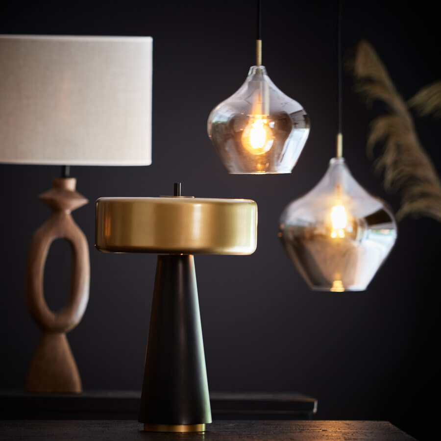 Light & Living Hanglamp 'Rakel' kleur Antiek Brons / Smoke, Ø20cm