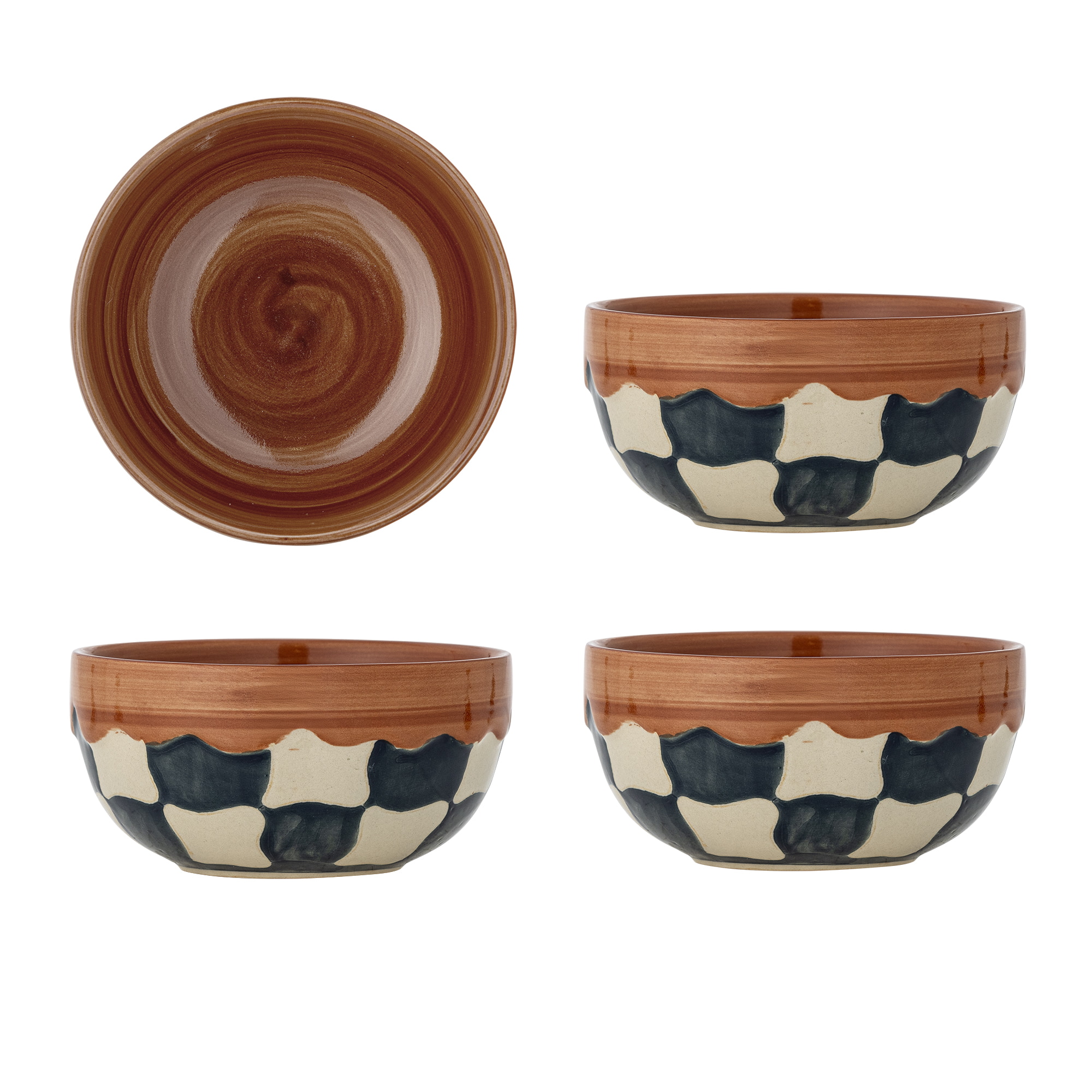 Bloomingville Schaal Check Set van 4 stuks - Meerkleurig