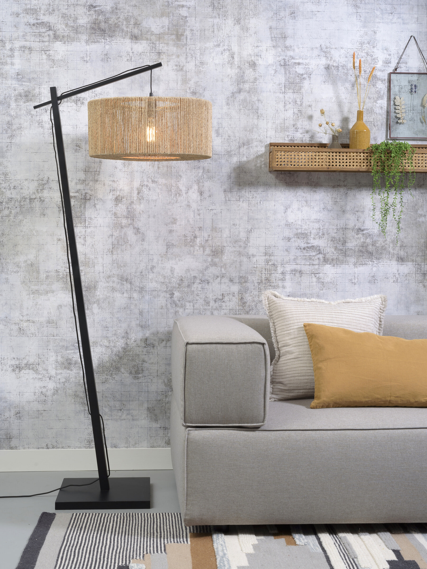 GOOD&MOJO Vloerlamp 'Iguazu' Small, Jute, kleur Naturel