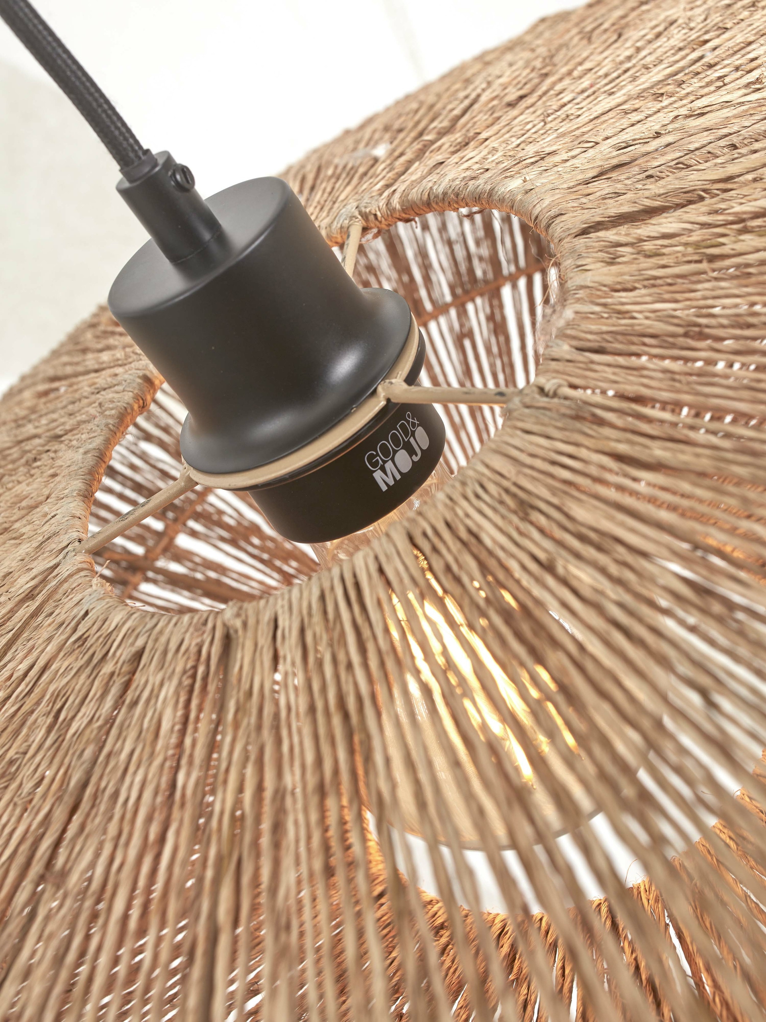GOOD&MOJO Vloerlamp 'Iguazu' Bamboe en jute, 176cm, kleur Naturel