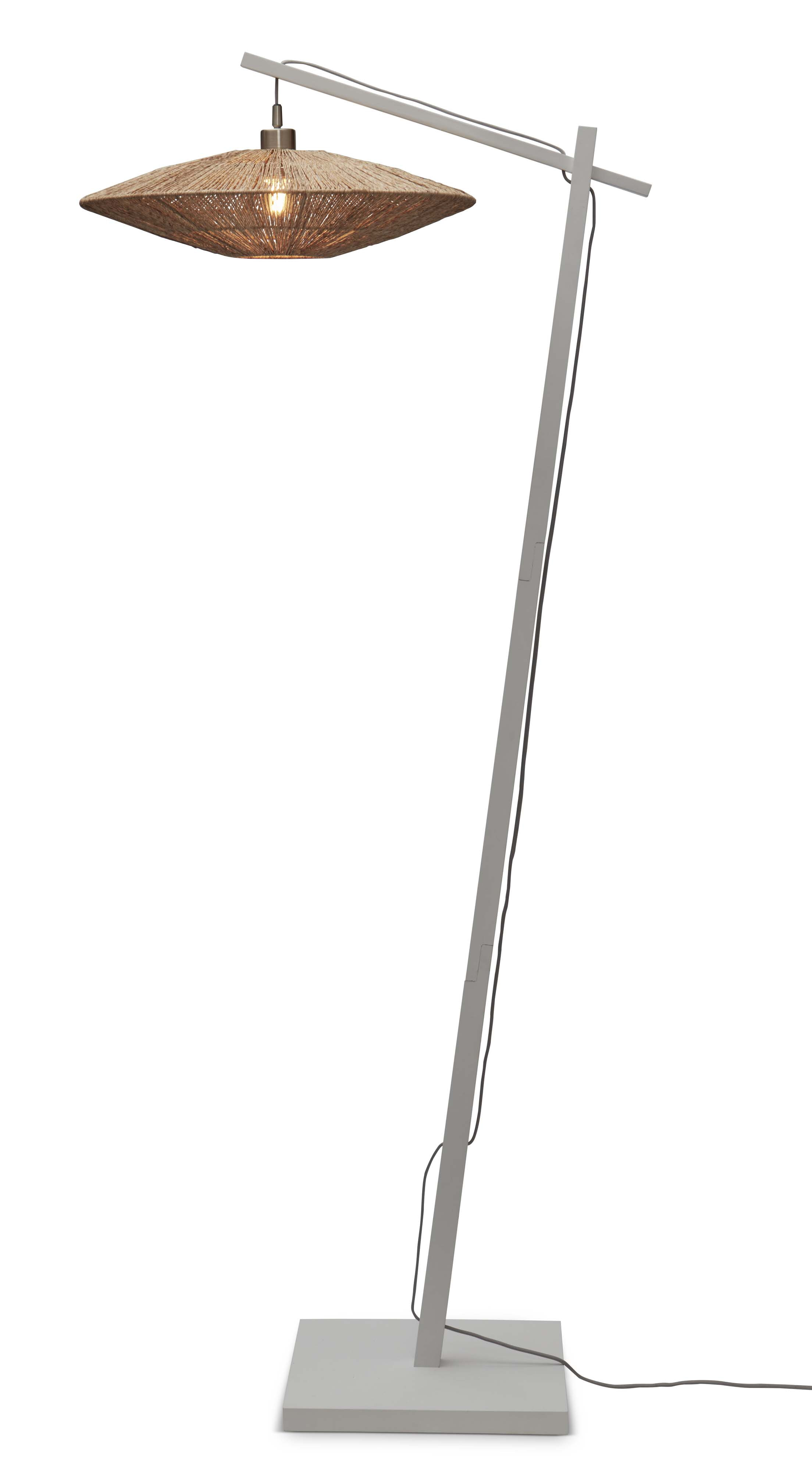 GOOD&MOJO Vloerlamp 'Iguazu' Bamboe en jute, 176cm, kleur Wit/Naturel