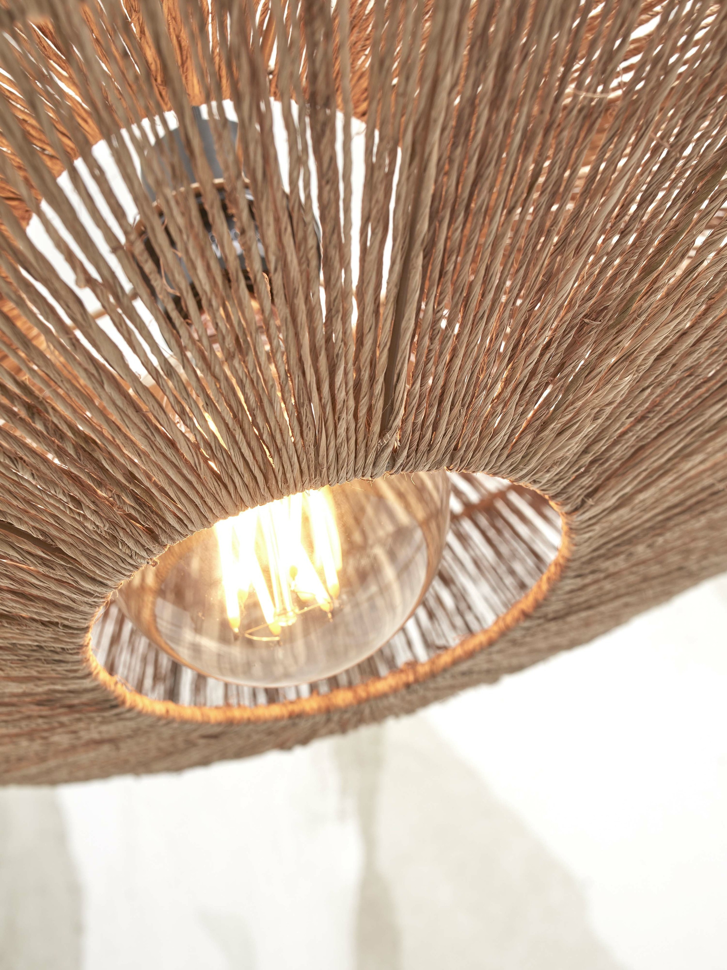 GOOD&MOJO Vloerlamp 'Iguazu' Bamboe en jute, 176cm, kleur Wit/Naturel