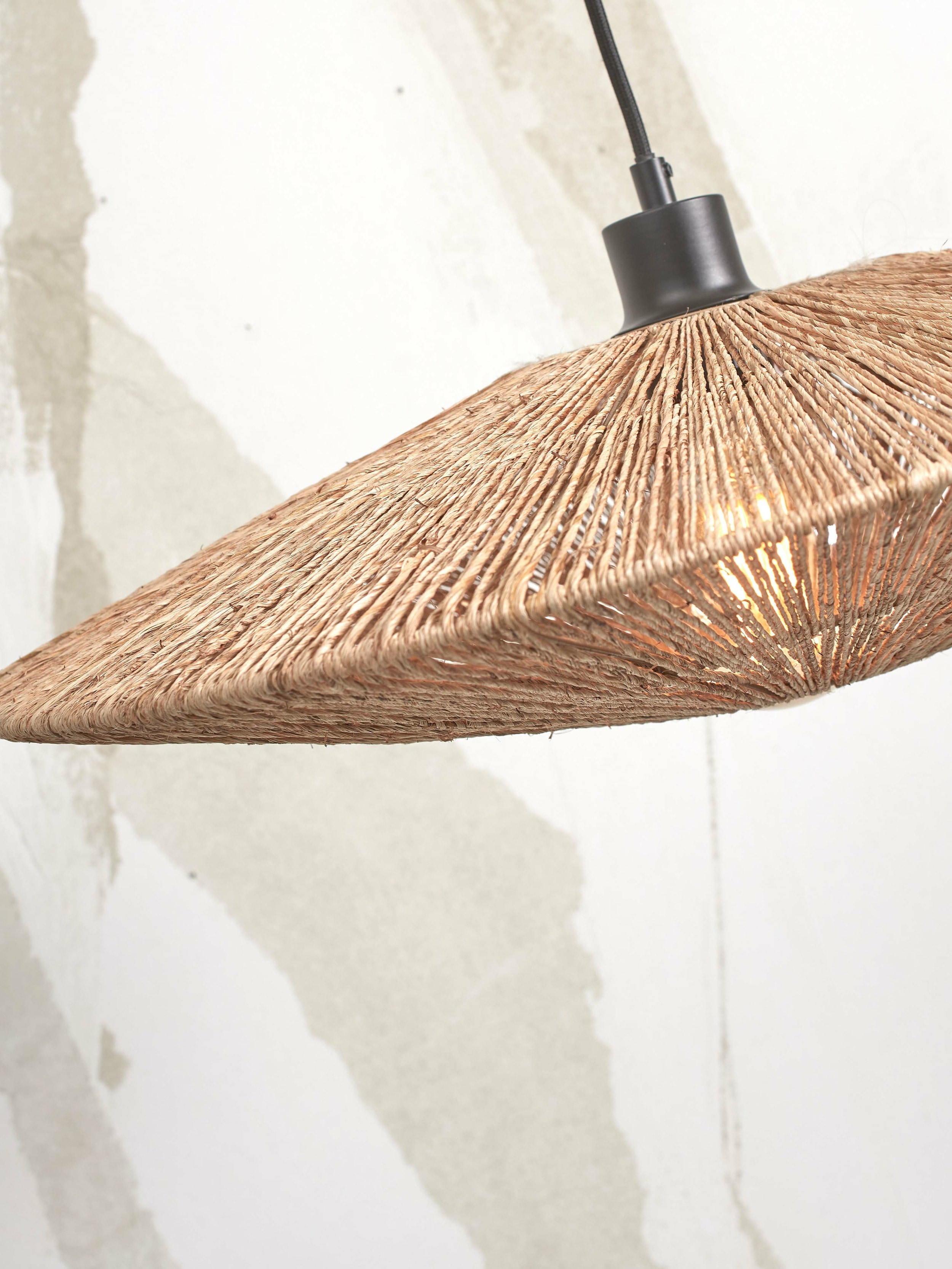 GOOD&MOJO Vloerlamp 'Iguazu' Bamboe en jute, 176cm, kleur Wit/Naturel