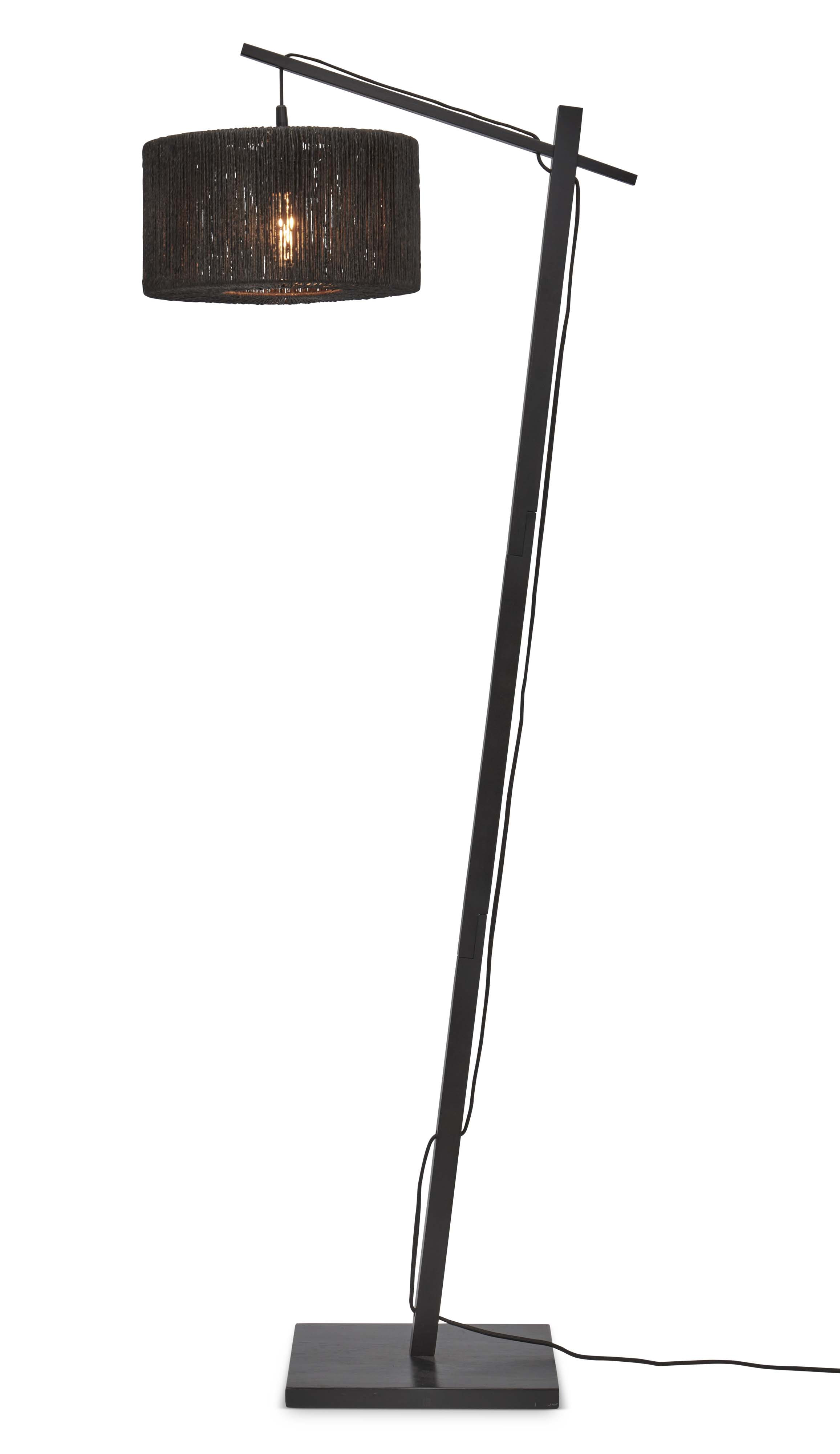 GOOD&MOJO Vloerlamp 'Iguazu' Bamboe en jute, 150cm, kleur Zwart