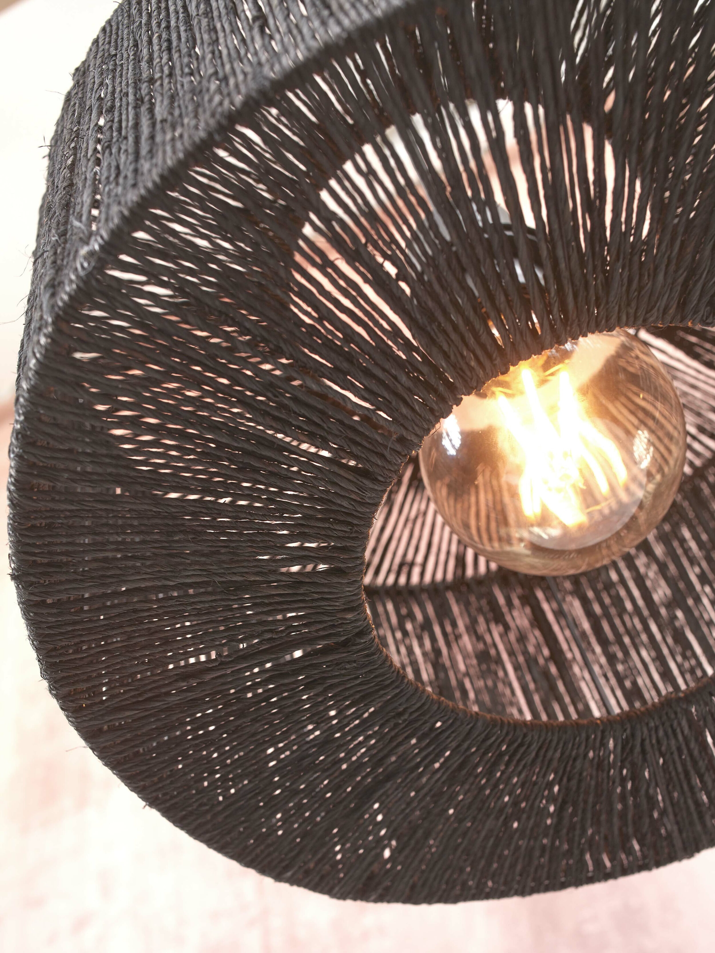 GOOD&MOJO Vloerlamp 'Iguazu' Bamboe en jute, 150cm, kleur Zwart