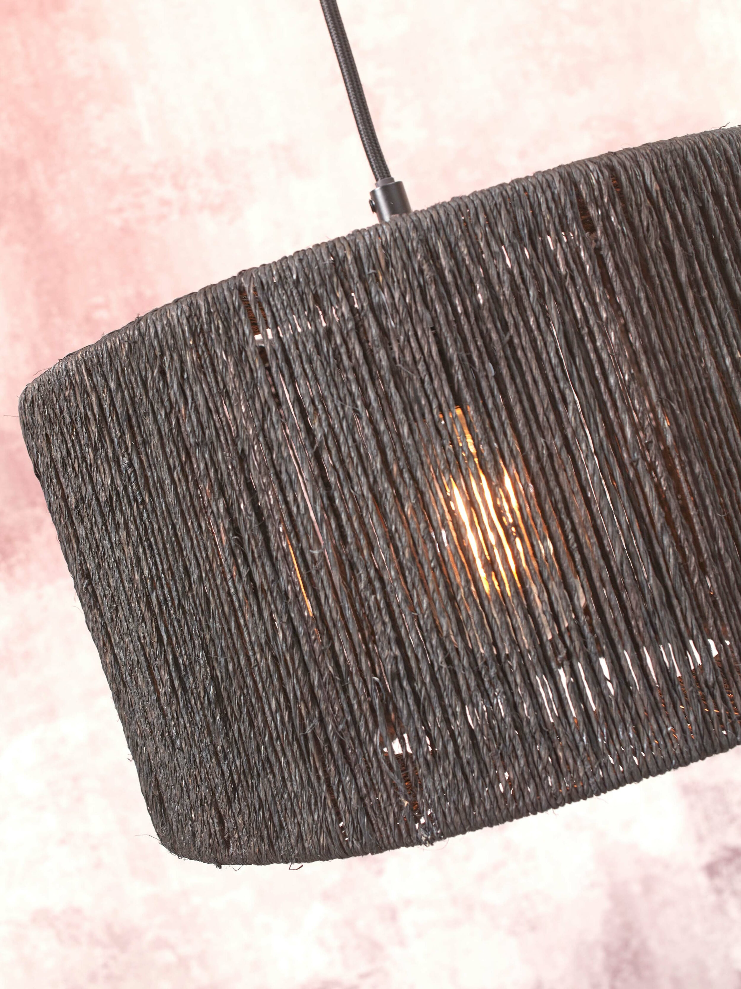 GOOD&MOJO Vloerlamp 'Iguazu' Bamboe en jute, 150cm, kleur Zwart