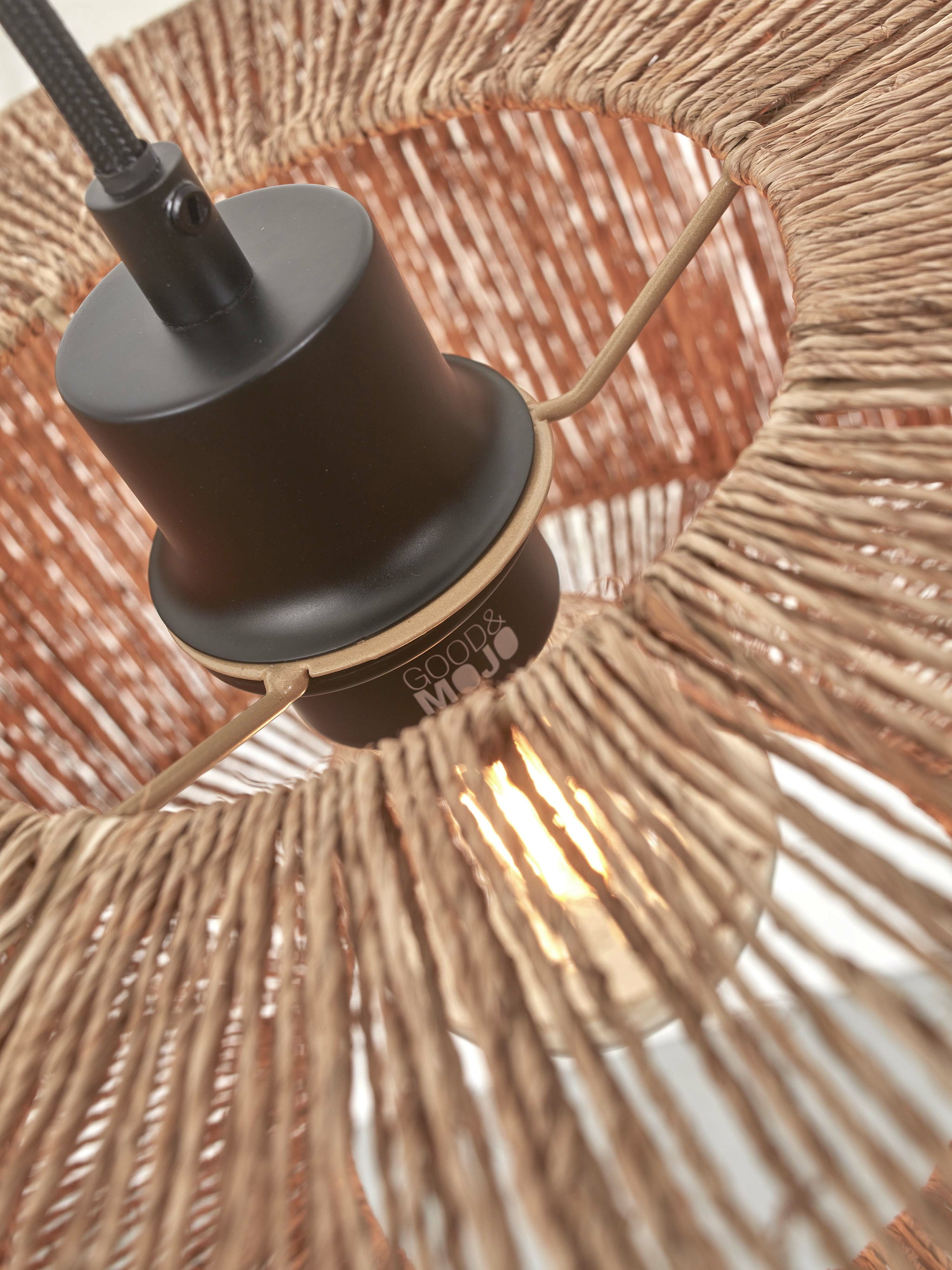 GOOD&MOJO Vloerlamp 'Iguazu' Bamboe en jute, 150cm, kleur Naturel