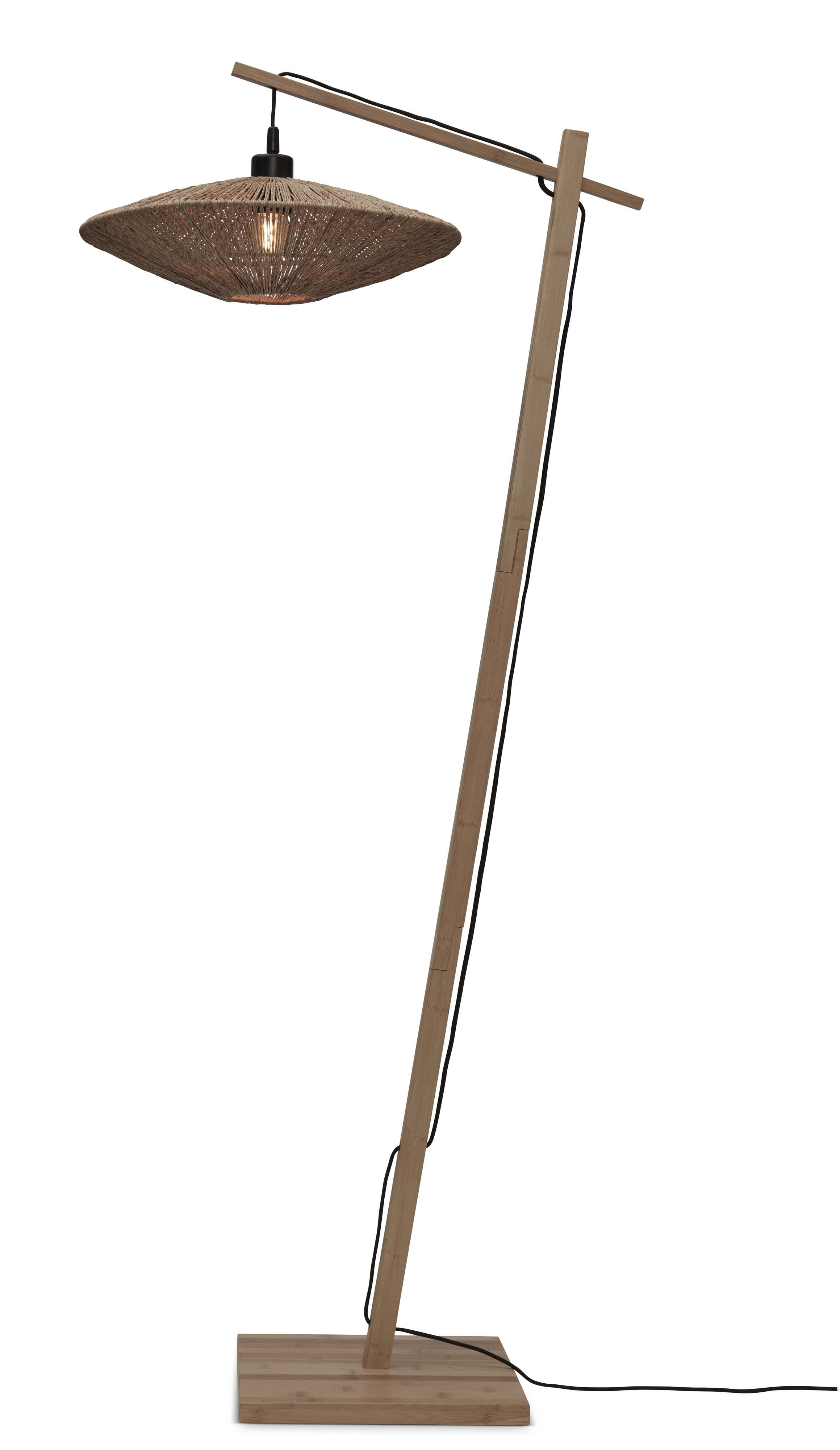 GOOD&MOJO Vloerlamp 'Iguazu' Bamboe en jute, 150cm, kleur Naturel