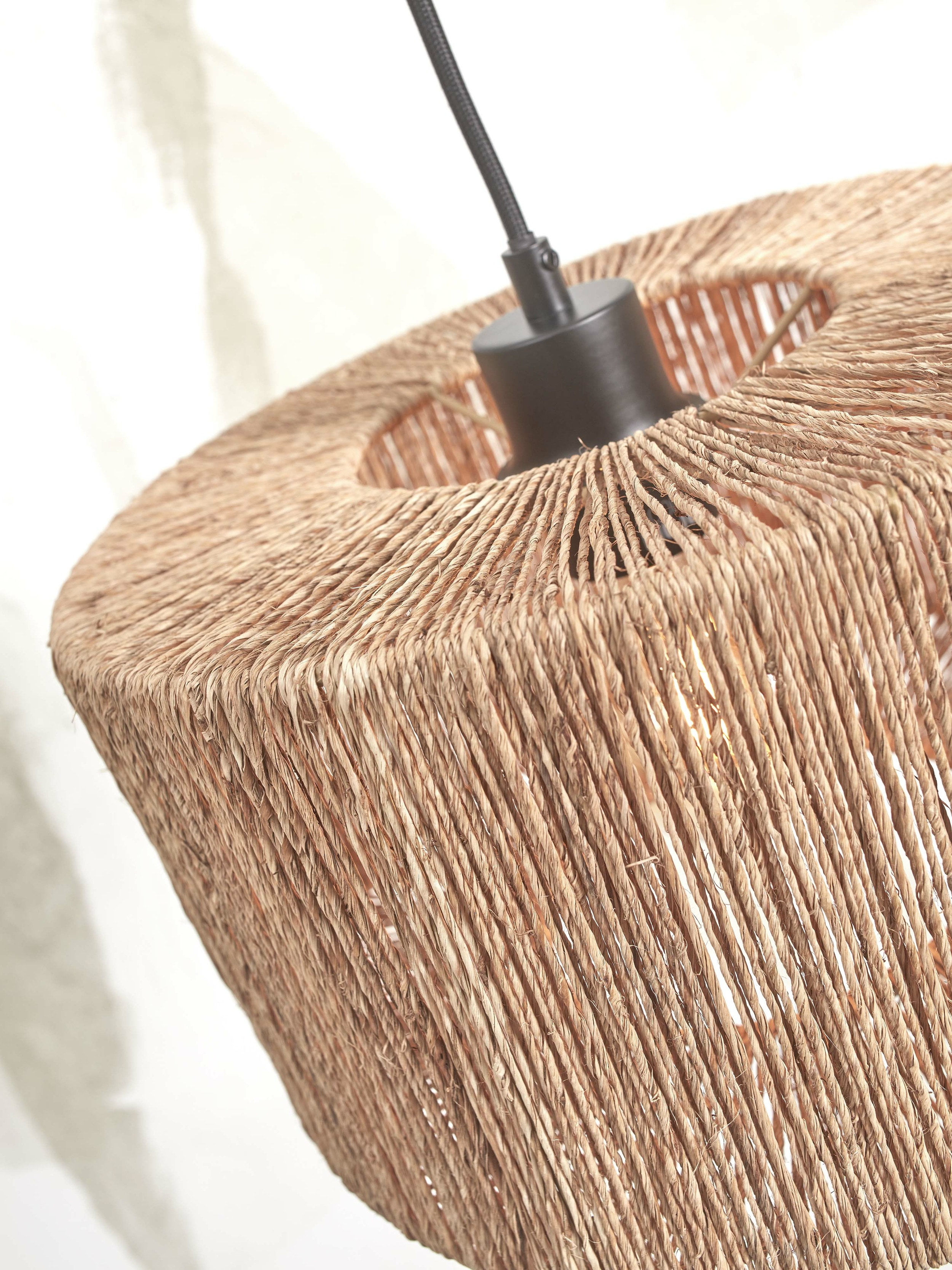 GOOD&MOJO Vloerlamp 'Iguazu' Bamboe en jute, 150cm, kleur Wit/Naturel