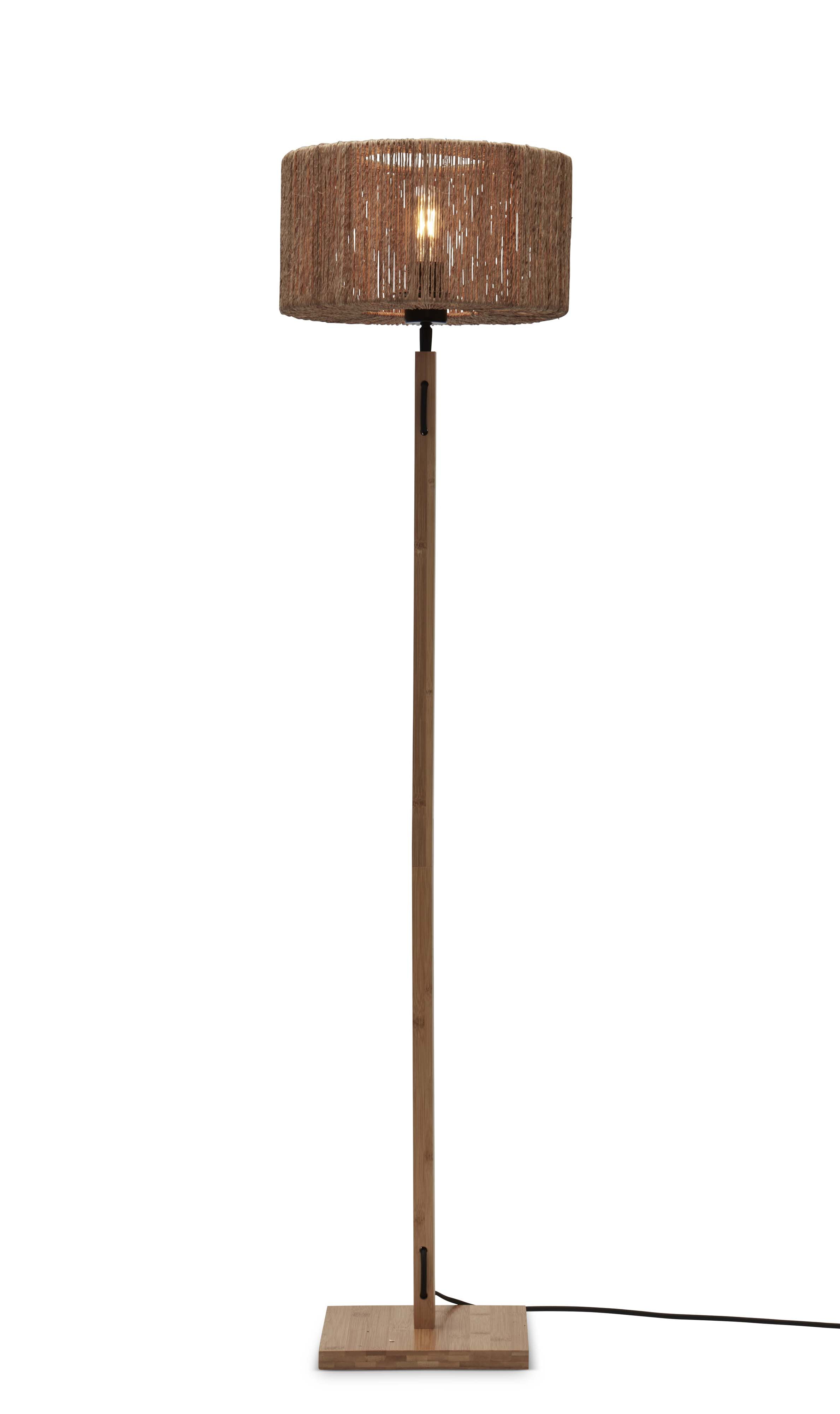 GOOD&MOJO Vloerlamp 'Iguazu' Bamboe en jute, 125cm, kleur Naturel