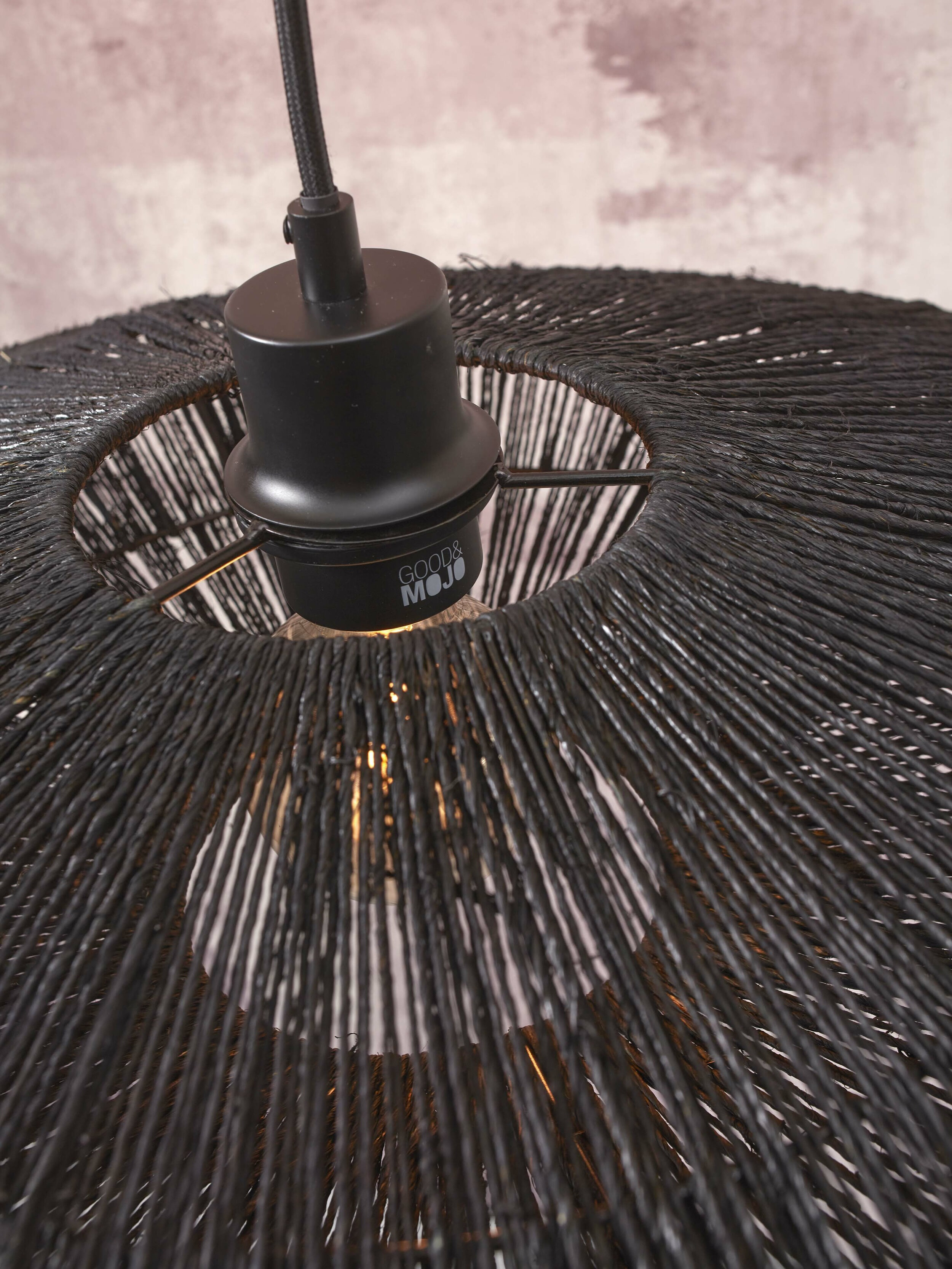 GOOD&MOJO Hanglamp 'Iguazu' Jute, 40cm, kleur Zwart